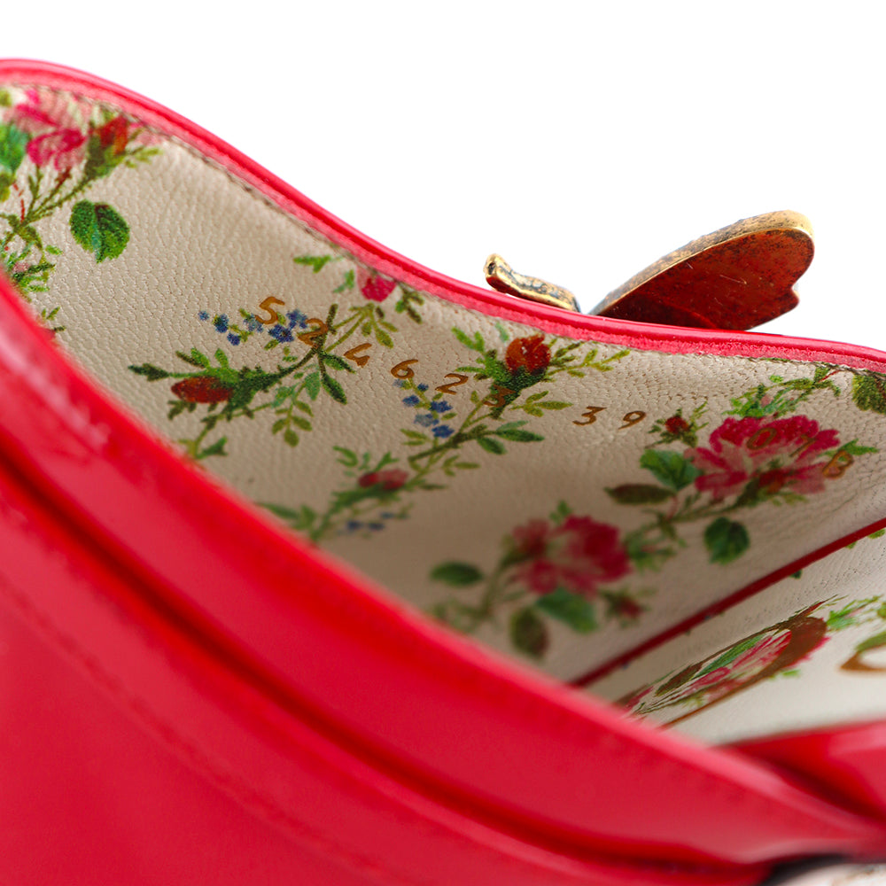 GUCCI - Sandales à talon en cuir verni rouge (T39)