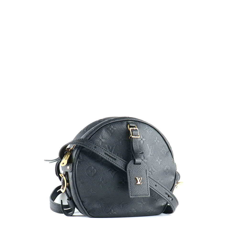 LOUIS VUITTON - Sac à bandoulière Boîte à chapeaux en cuir grainé noir