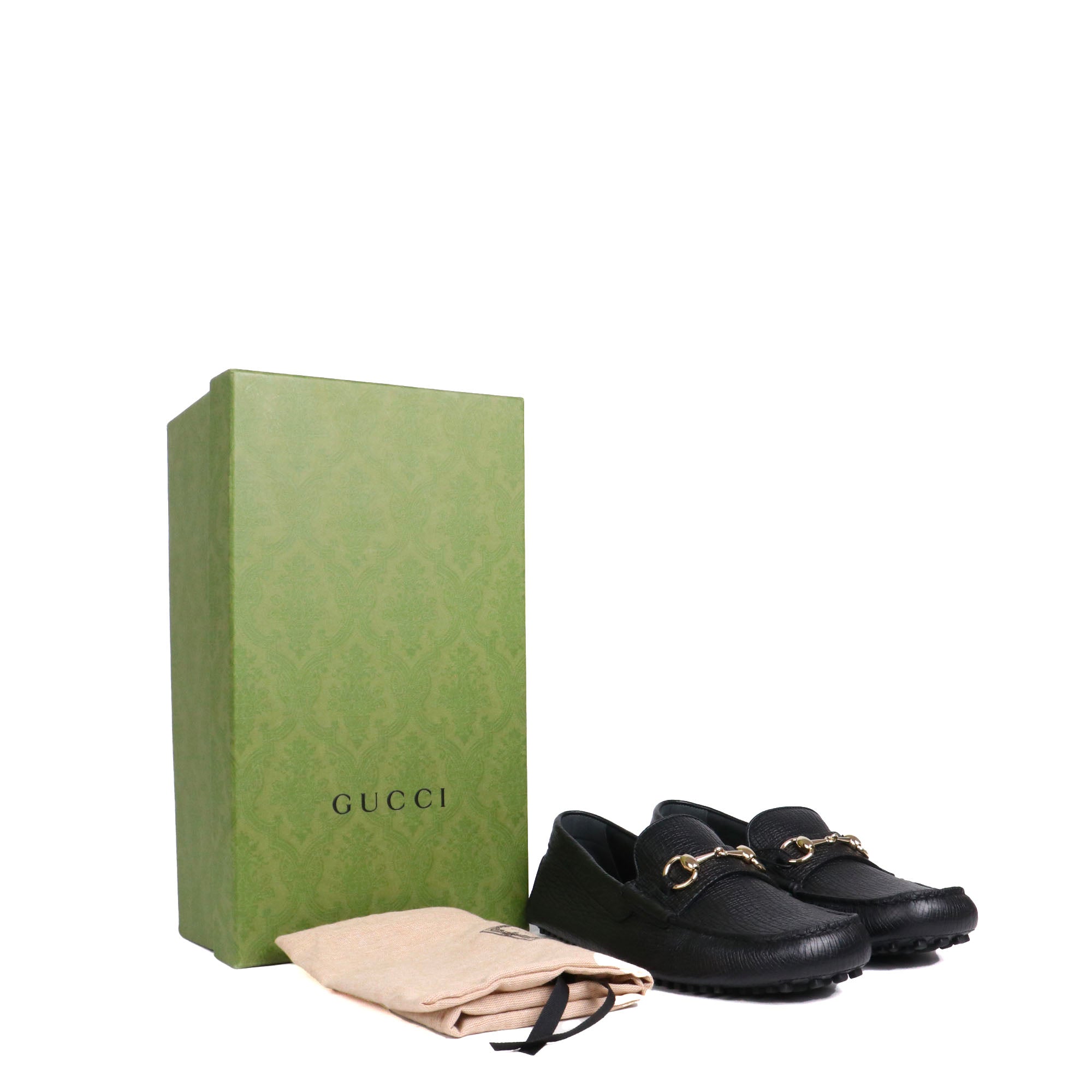 GUCCI - Mocassins Horsebit Gucci en cuir grainé noir (T44)