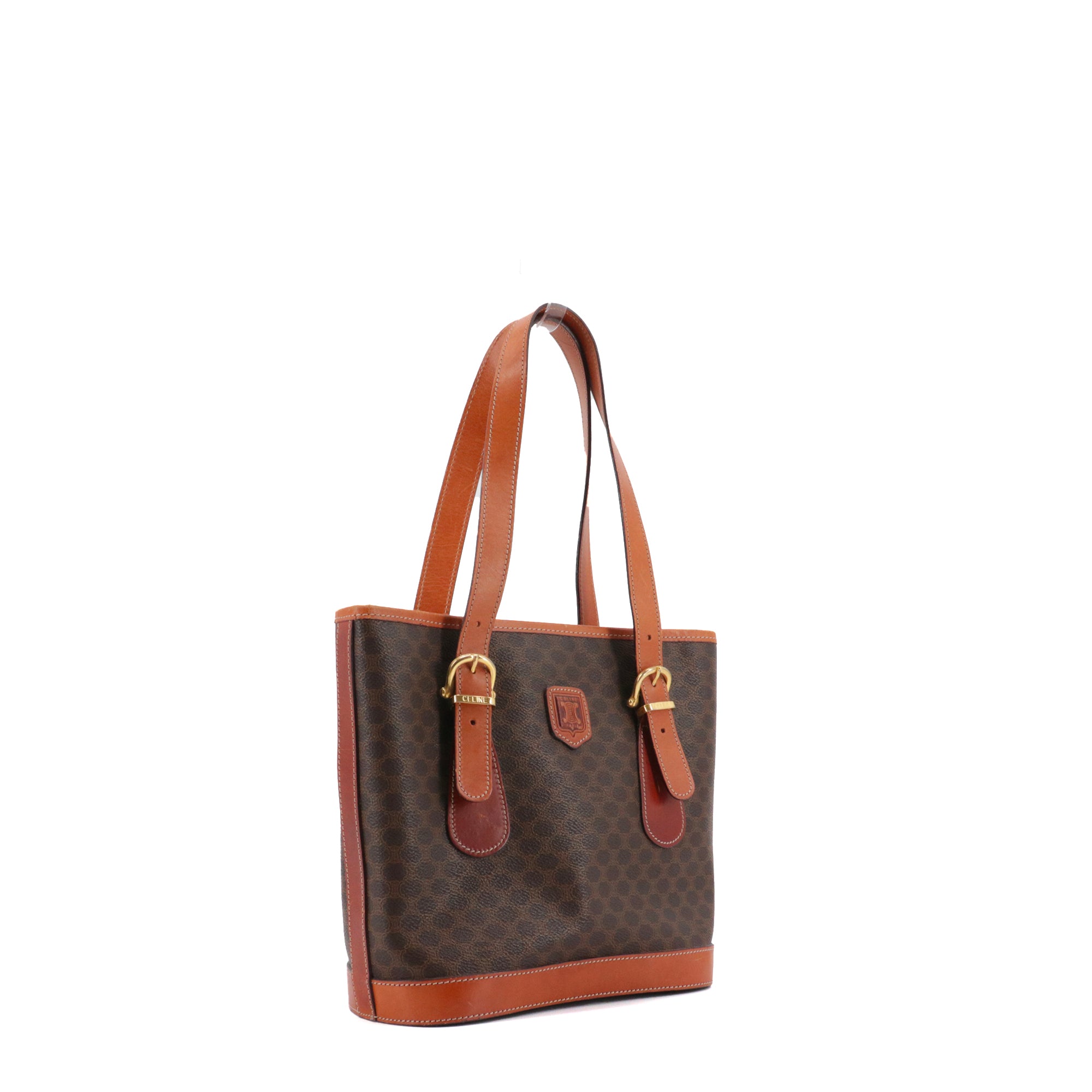 CELINE - Sac à main Seau Triomphe PM Celine en toile monogrammée marron