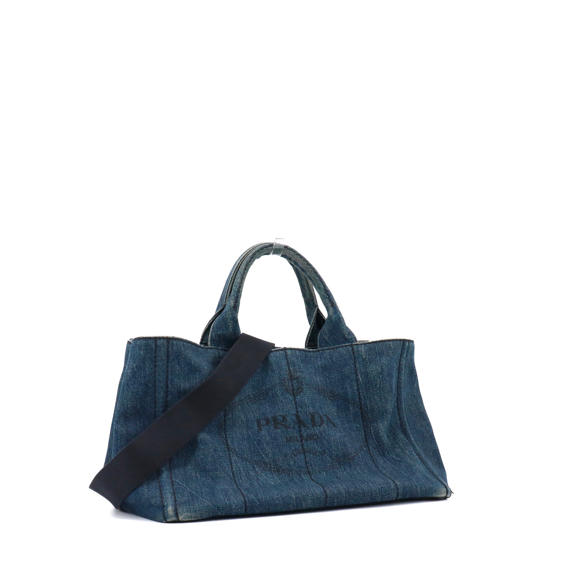 PRADA - Sac à main Canapa GM Prada en denim bleu