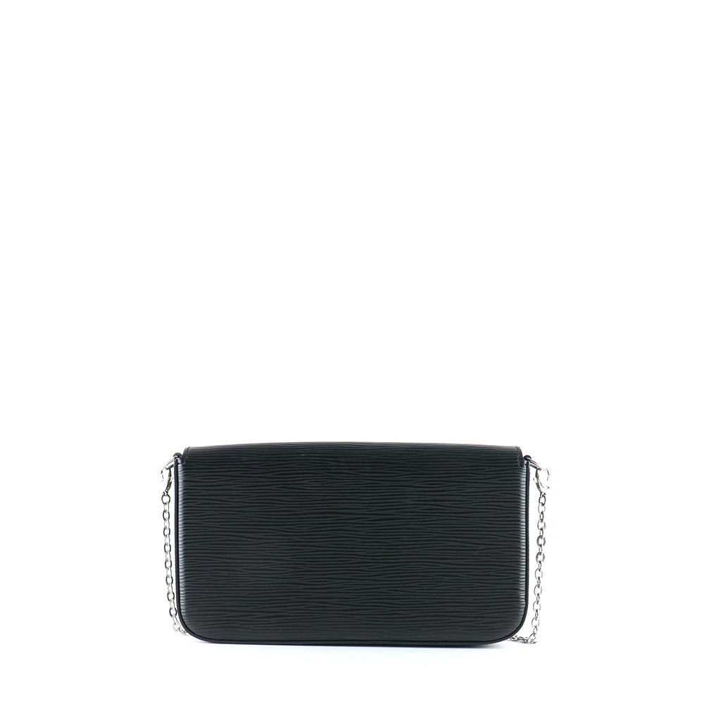 LOUIS VUITTON - Pochette Felicie en cuir épi noir