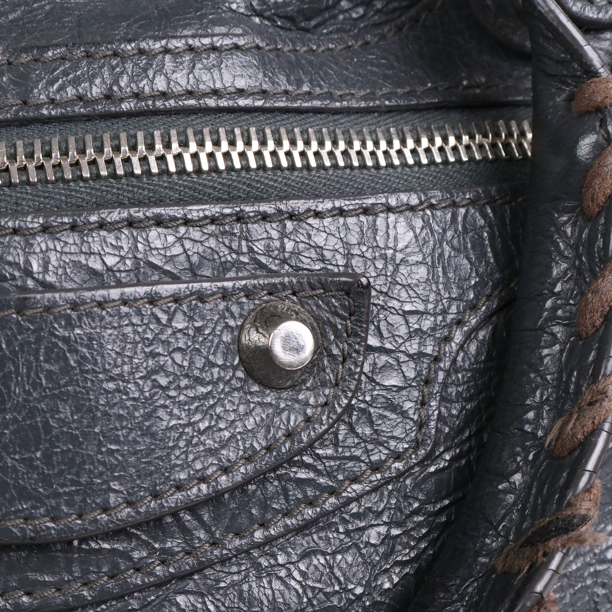 BALENCIAGA - Sac à main City Balenciaga en cuir gris