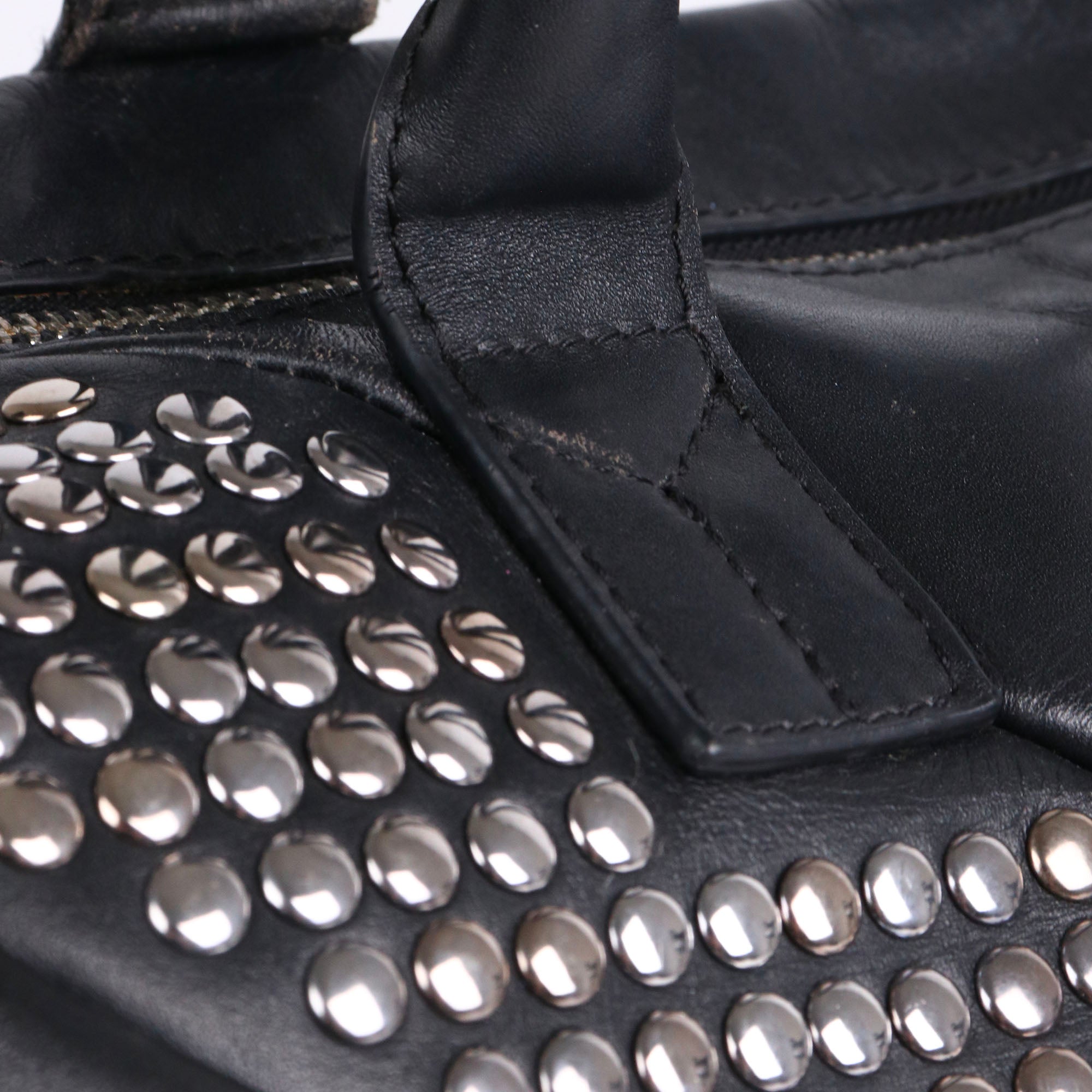 SAINT LAURENT - Sac à main Easy Rock vintage Saint Laurent en cuir noir