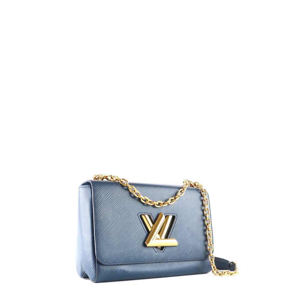LOUIS VUITTON - Sac à bandoulière Twist MM en cuir épi bleu marine