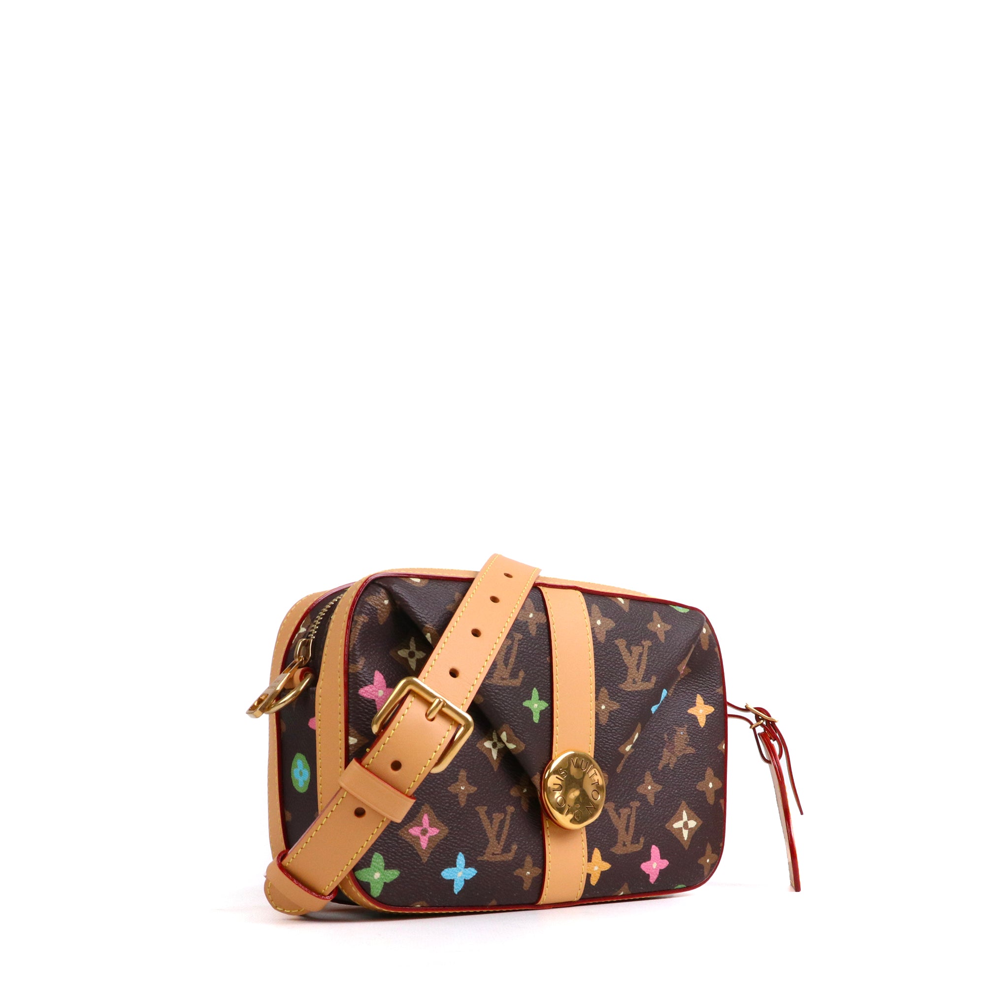 LOUIS VUITTON - Sac à bandoulière Envelope Messenger Louis Vuitton en toile monogrammée marron