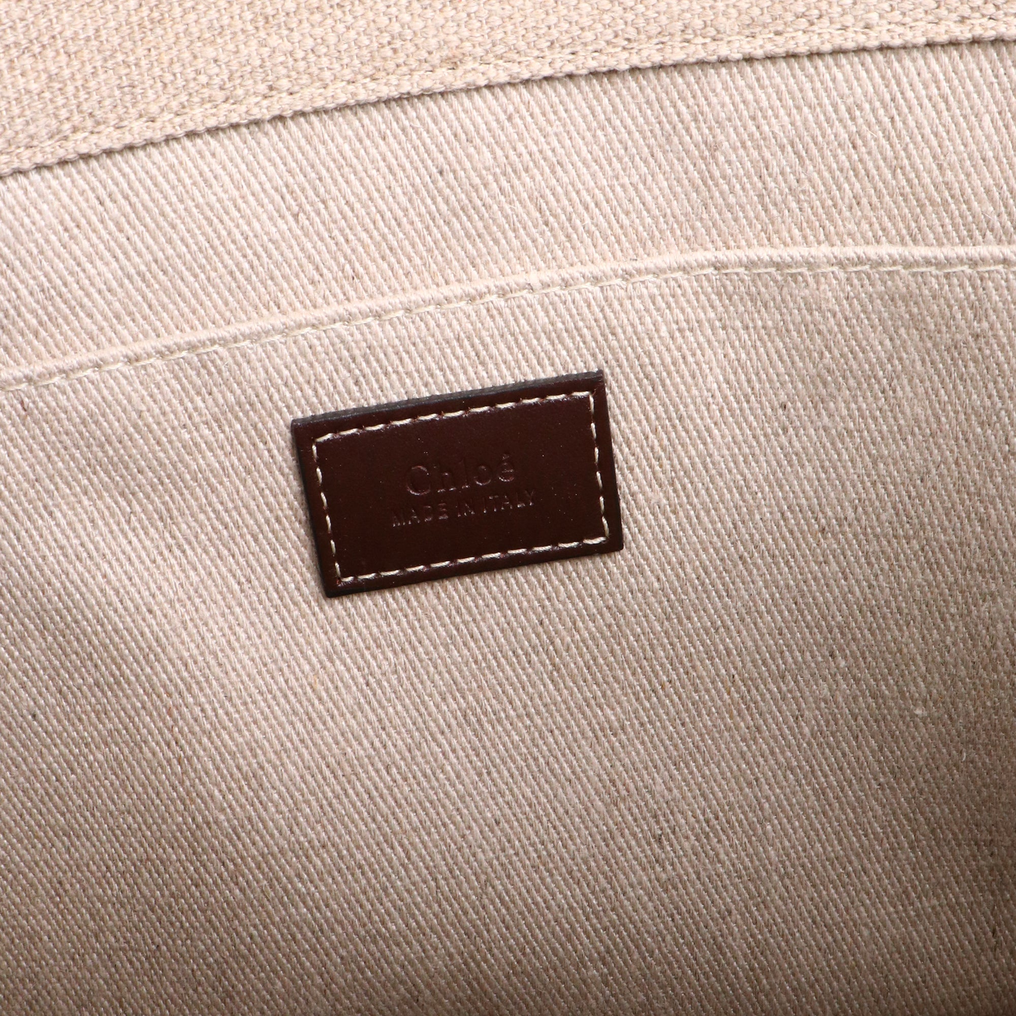 CHLOÉ - Sac cabas Woody Chloé en toile beige et orange