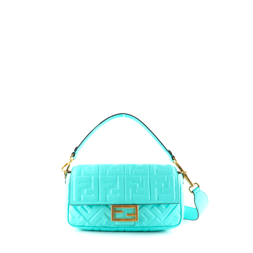 FENDI - Sac à bandoulière Baguette en cuir lisse turquoise