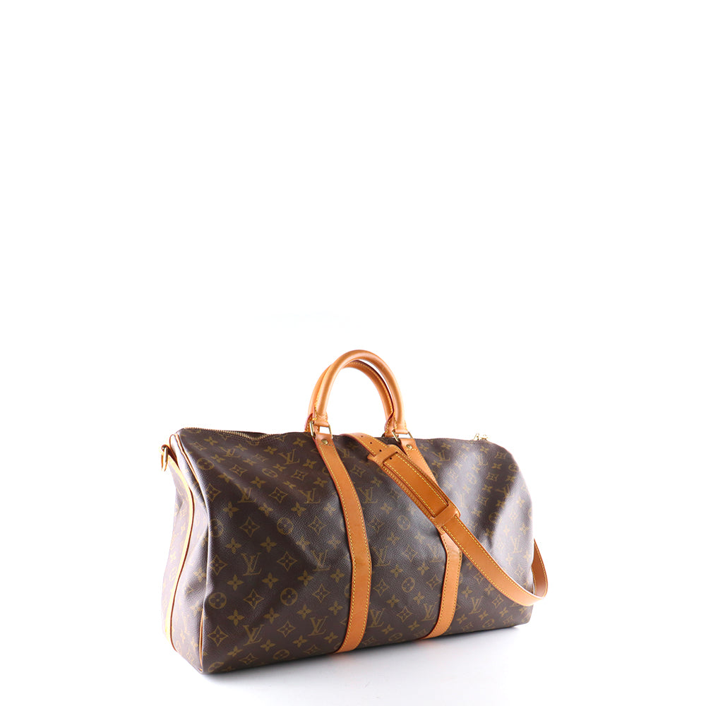 LOUIS VUITTON - Sac de voyage Keepall 50 avec bandoulière en toile monogrammée vintage