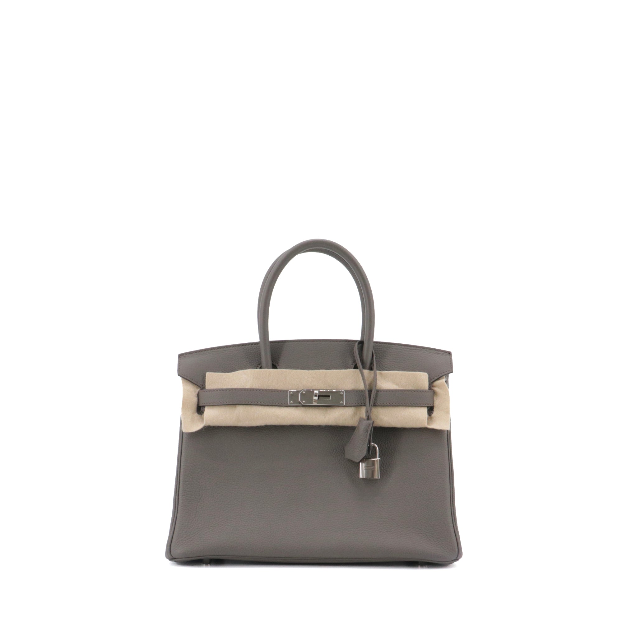 HERMÈS - Sac à main Birkin 30 Hermès en cuir togo gris étain