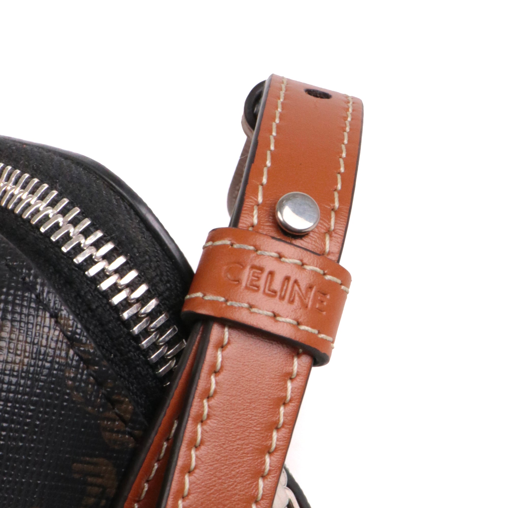 CELINE - Sac à bandoulière Messenger Double Zip Celine en cuir et toile enduite