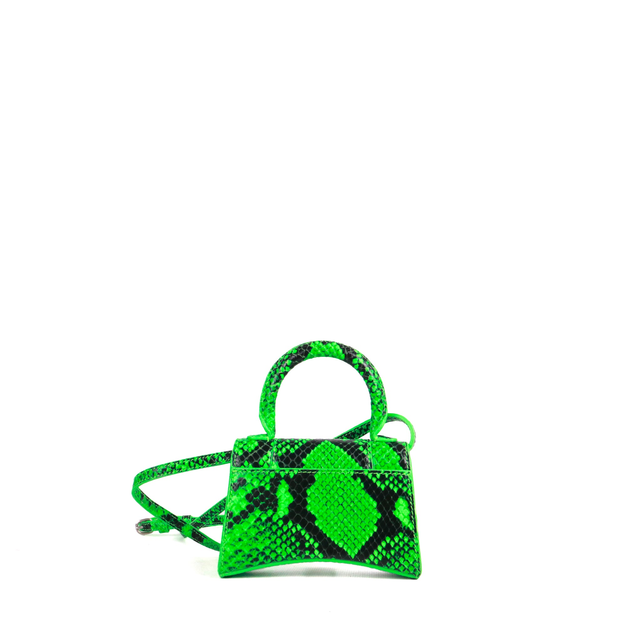 BALENCIAGA - Sac à bandoulière Hourglass Mini Balenciaga en cuir motif python vert
