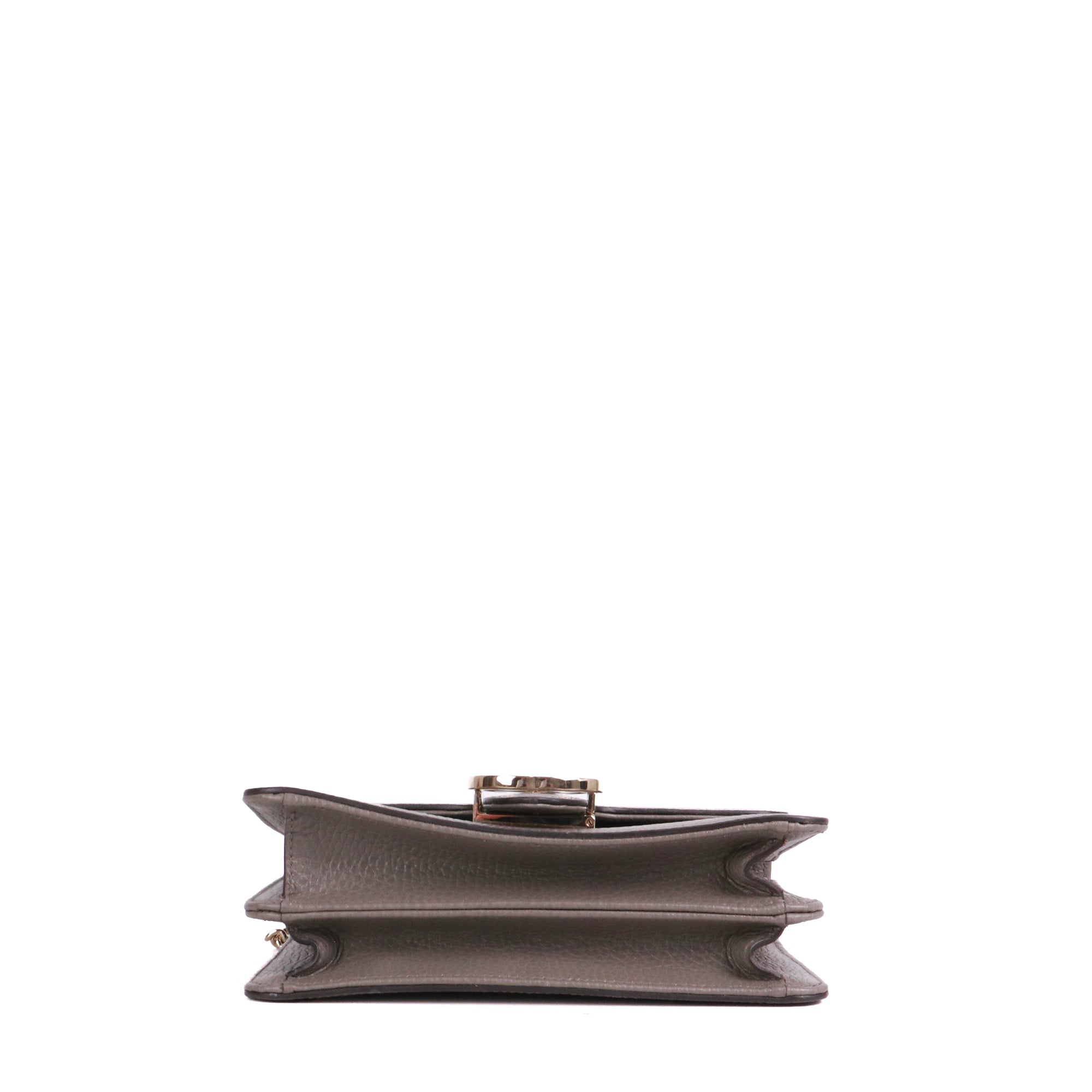 GUCCI - Sac à bandoulière Interlocking Gucci en cuir grainé gris