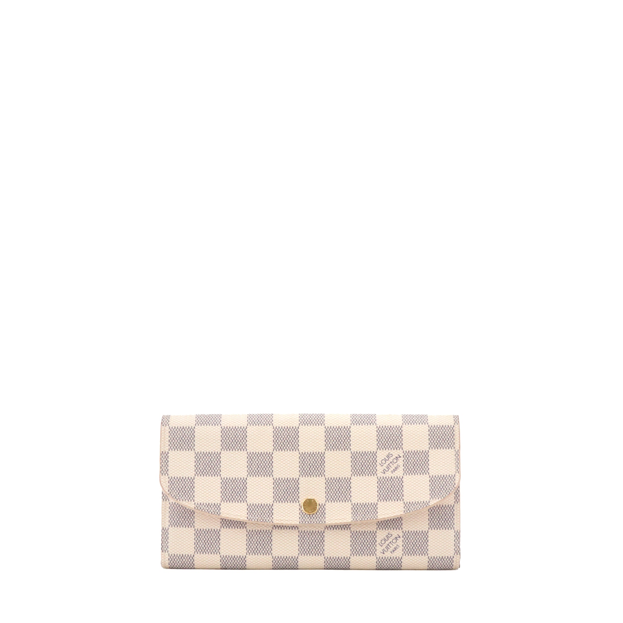 LOUIS VUITTON - Portefeuille Emilie Louis Vuitton en toile damier azur