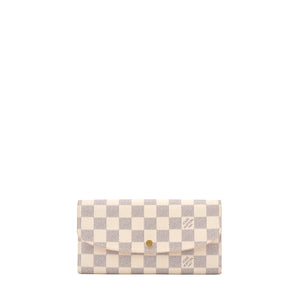 LOUIS VUITTON - Portefeuille Emilie Louis Vuitton en toile damier azur