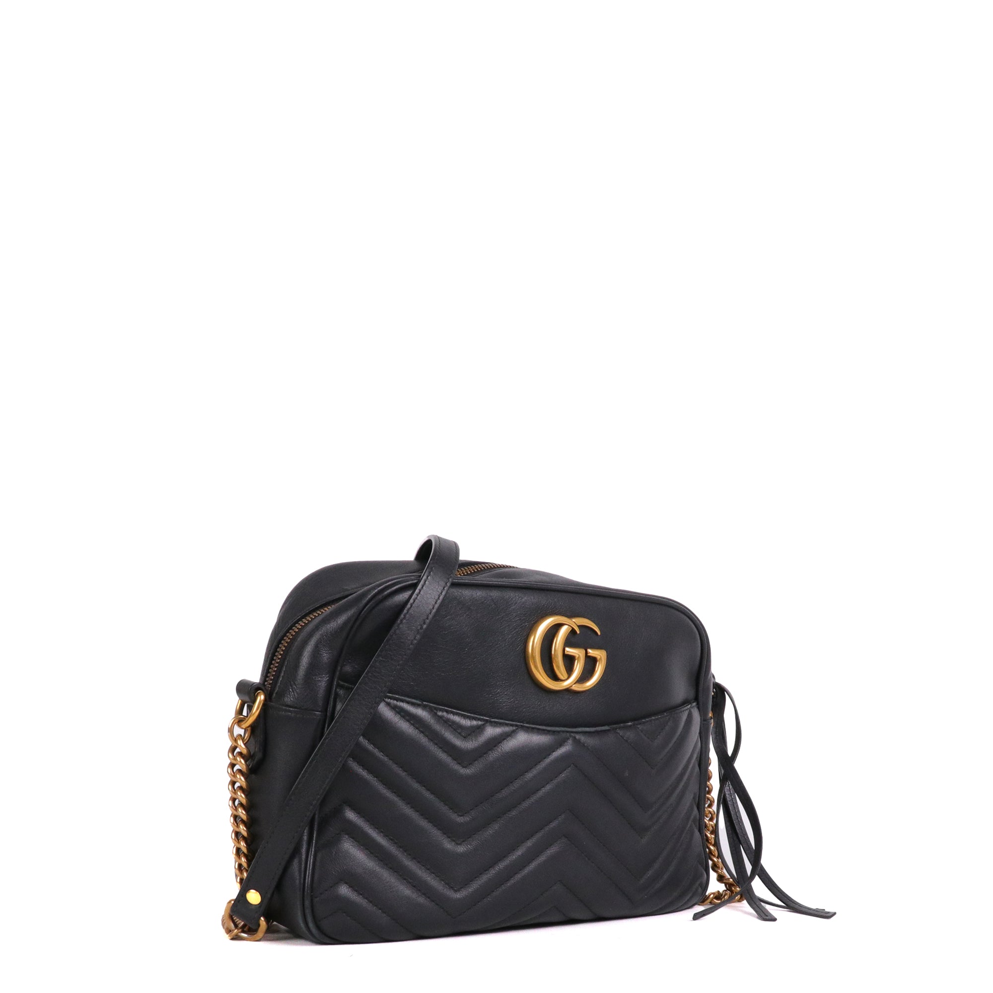 GUCCI - Caméra Marmont Small Size quilted shoulder bag in black leather