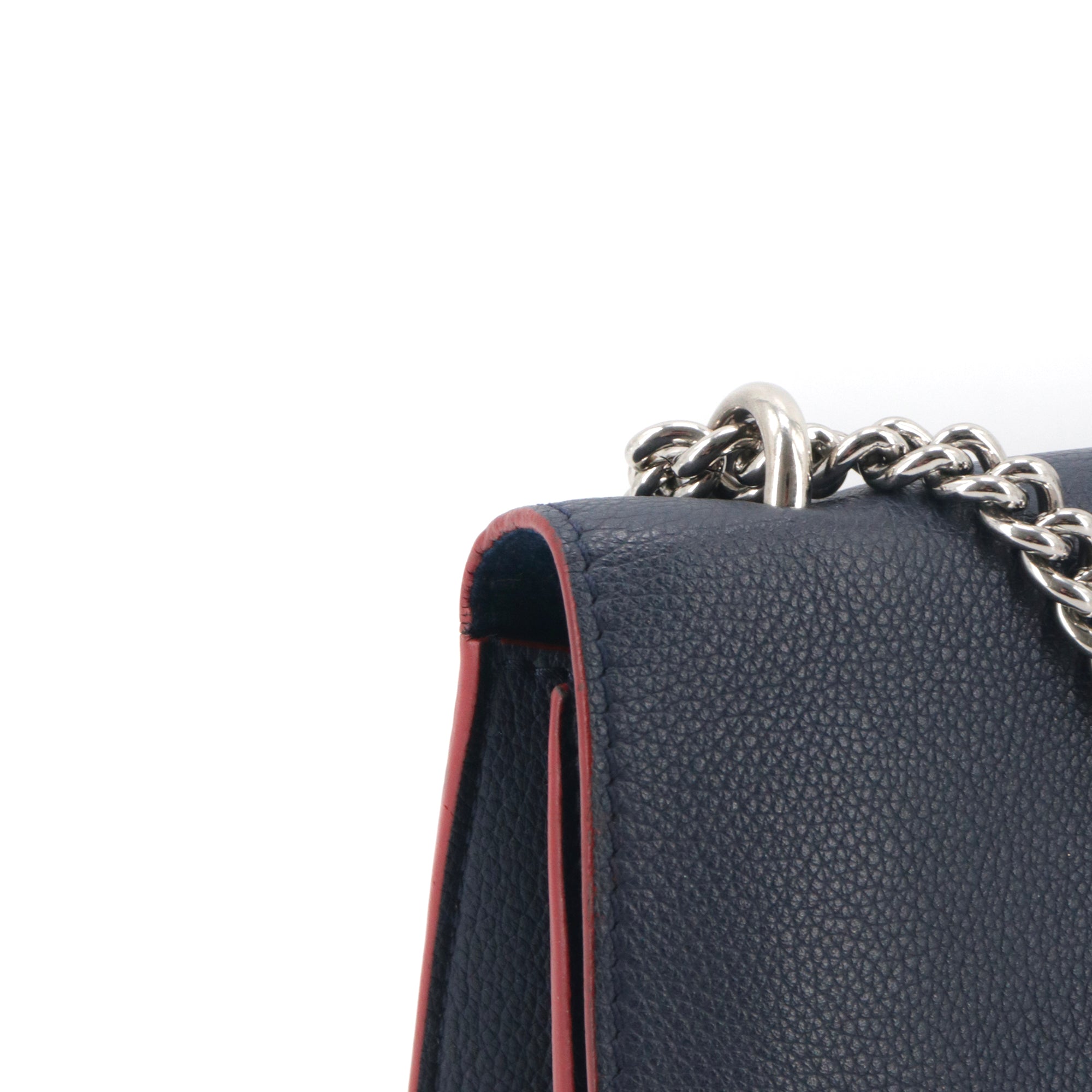 LOUIS VUITTON - Sac à main Mylockme Louis Vuitton en cuir grainé bleu marine