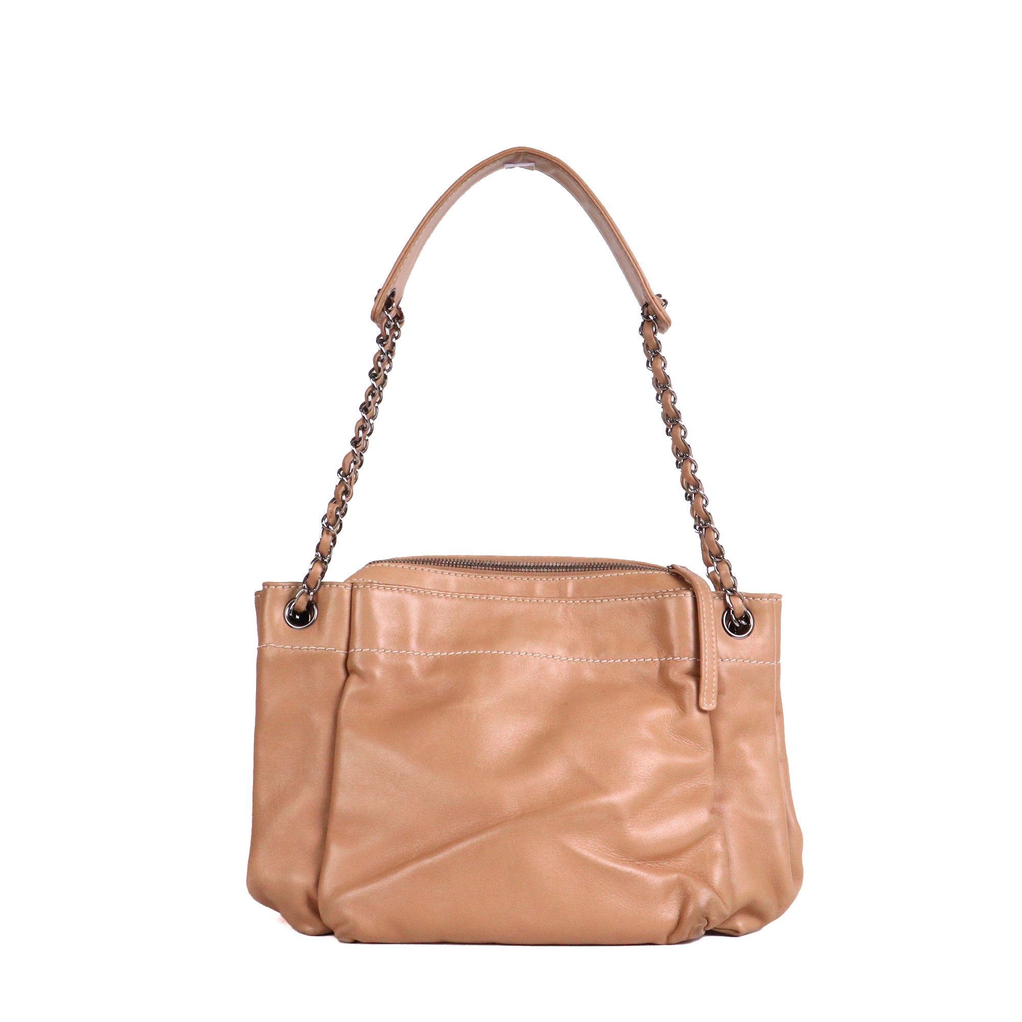 CHANEL - Sac à épaule Grand Shopping Chanel en cuir marron