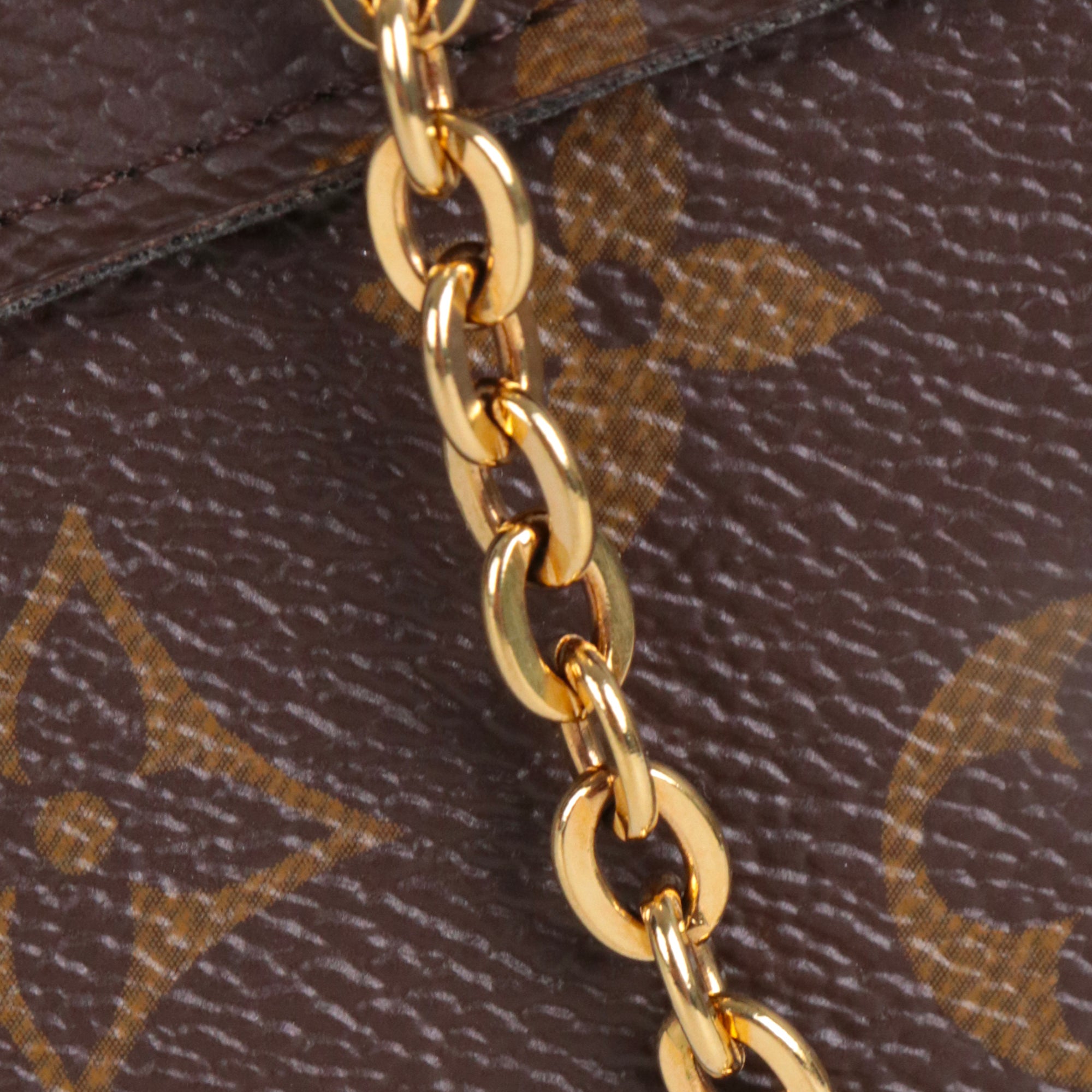 LOUIS VUITTON - Pochette Félicie Louis Vuitton en toile monogrammée marron