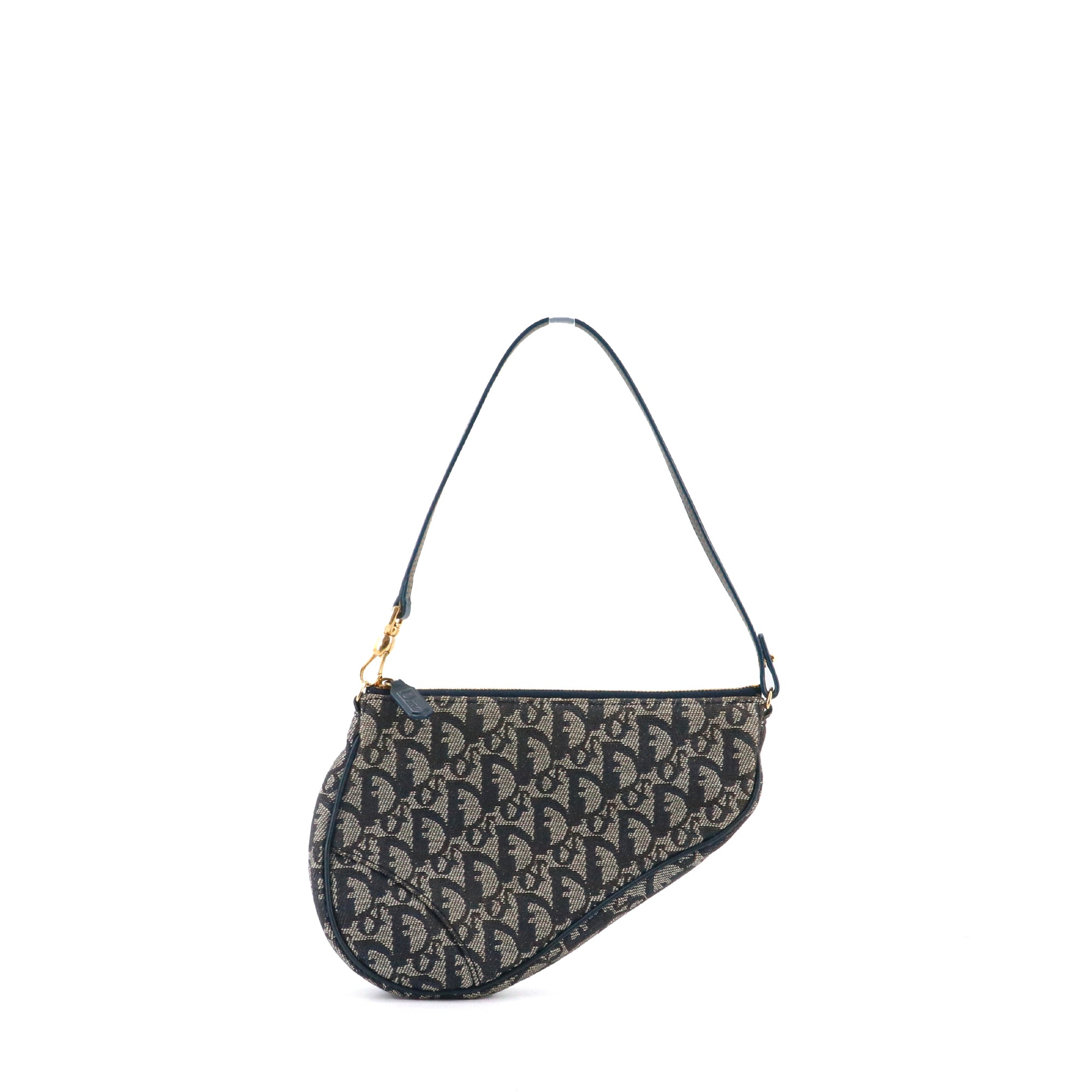 DIOR - Sac à épaule Saddle small Dior en toile monogrammée vintage