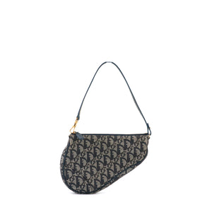 DIOR - Sac à épaule Saddle small Dior en toile monogrammée vintage
