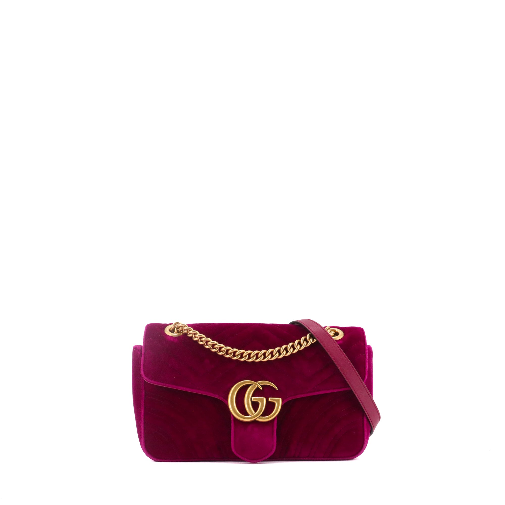 GUCCI - Sac à bandoulière GG Marmont medium Gucci en velours violet