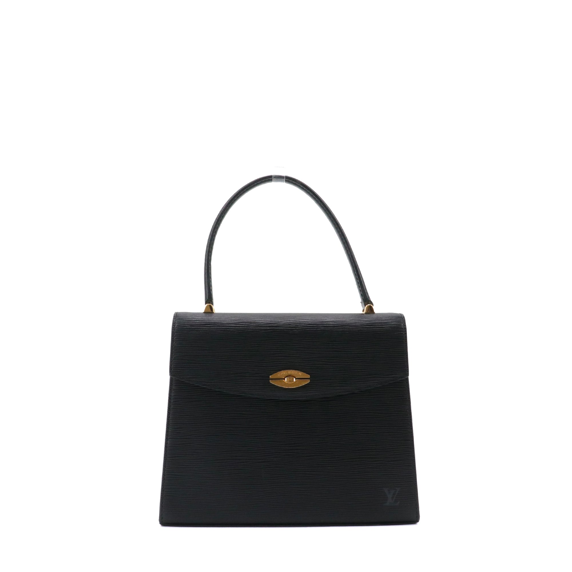 LOUIS VUITTON - Sac à main Malesherbes Louis Vuitton en cuir épi noir vintage