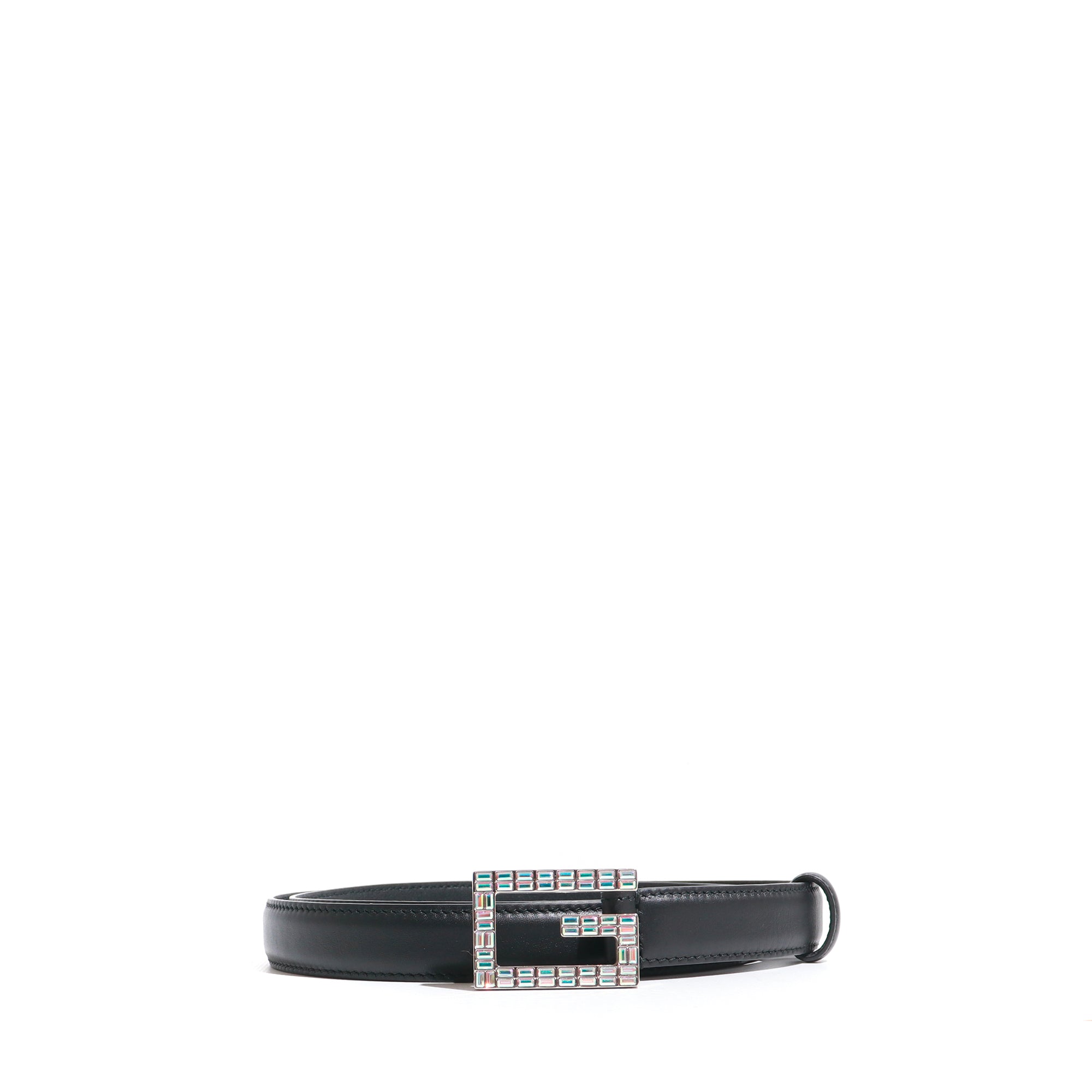 GUCCI - Ceinture en cuir lisse noir (T95)