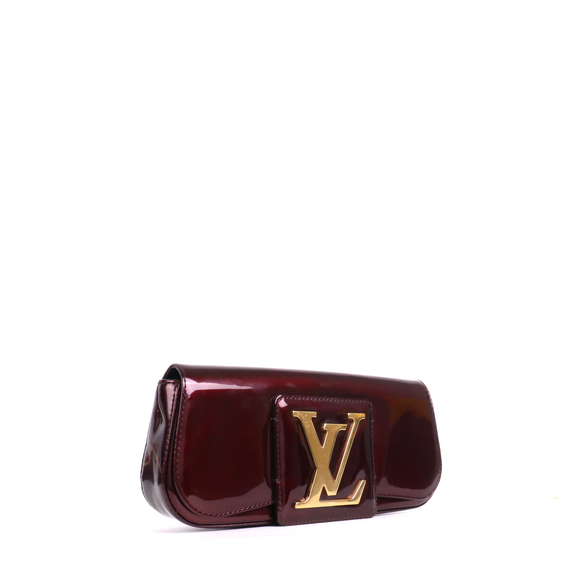 LOUIS VUITTON - Pochette Sobe Louis Vuitton en cuir verni bordeaux