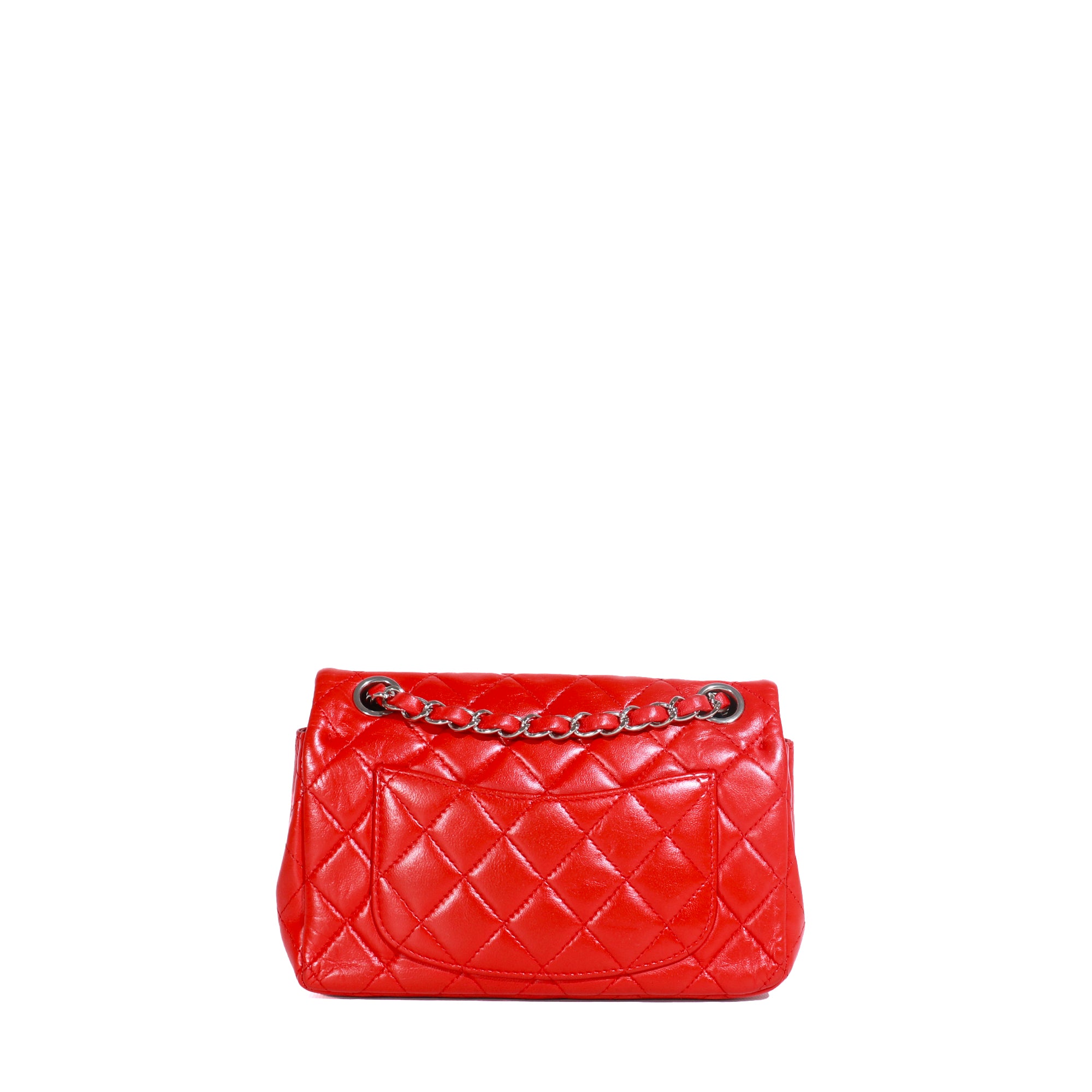 CHANEL - Sac à main Timeless Mini Rectangle en cuir rouge