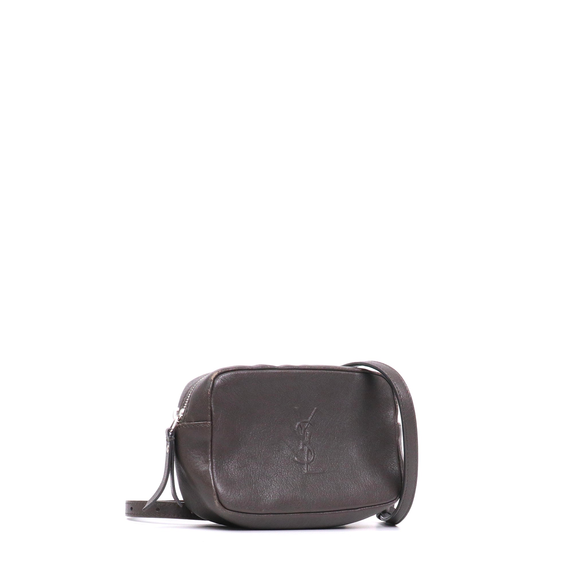 SAINT LAURENT - Sac ceinture Lou Caméra Saint Laurent en cuir lisse gris