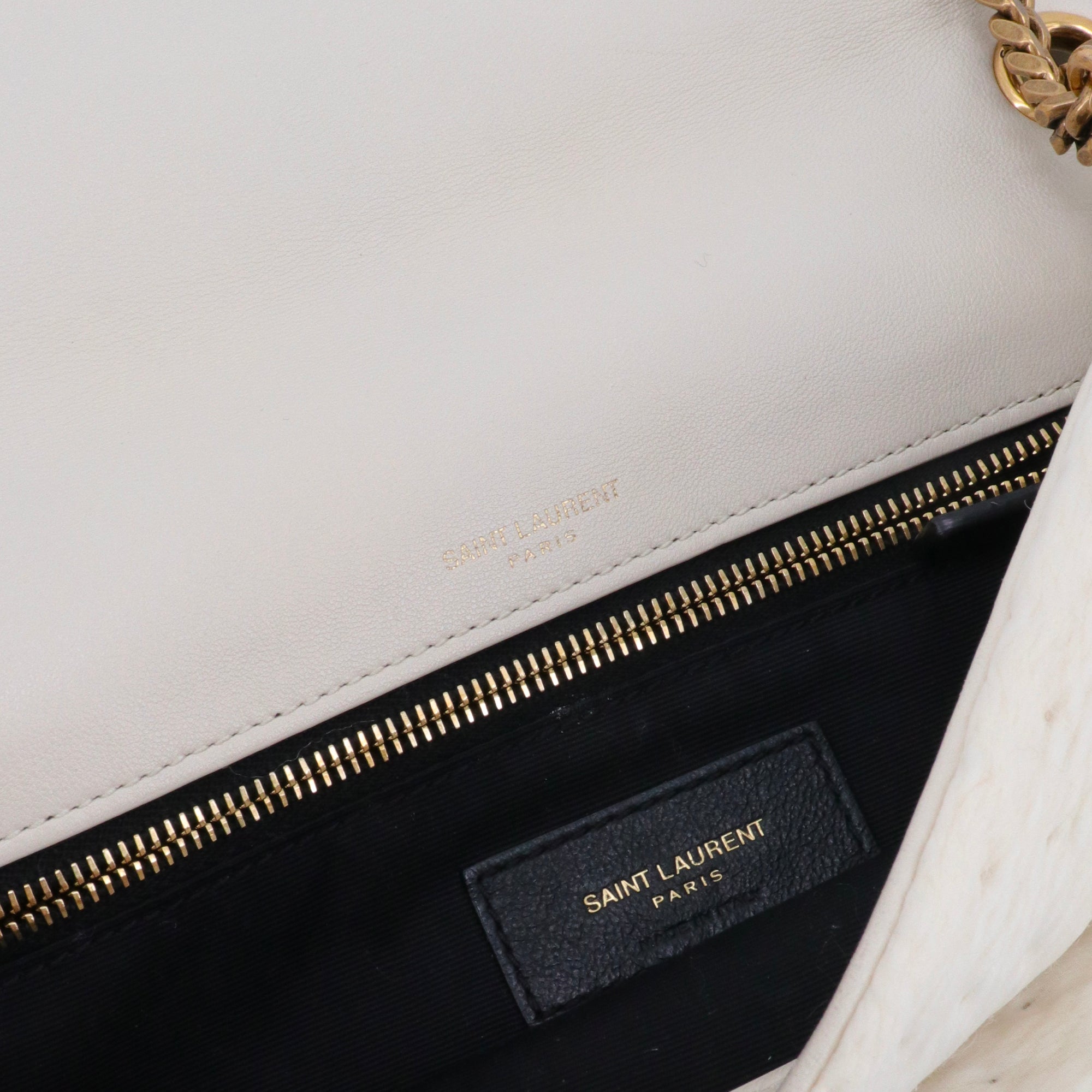 SAINT LAURENT - Sac à bandoulière Calypso Saint Laurent en toile crème