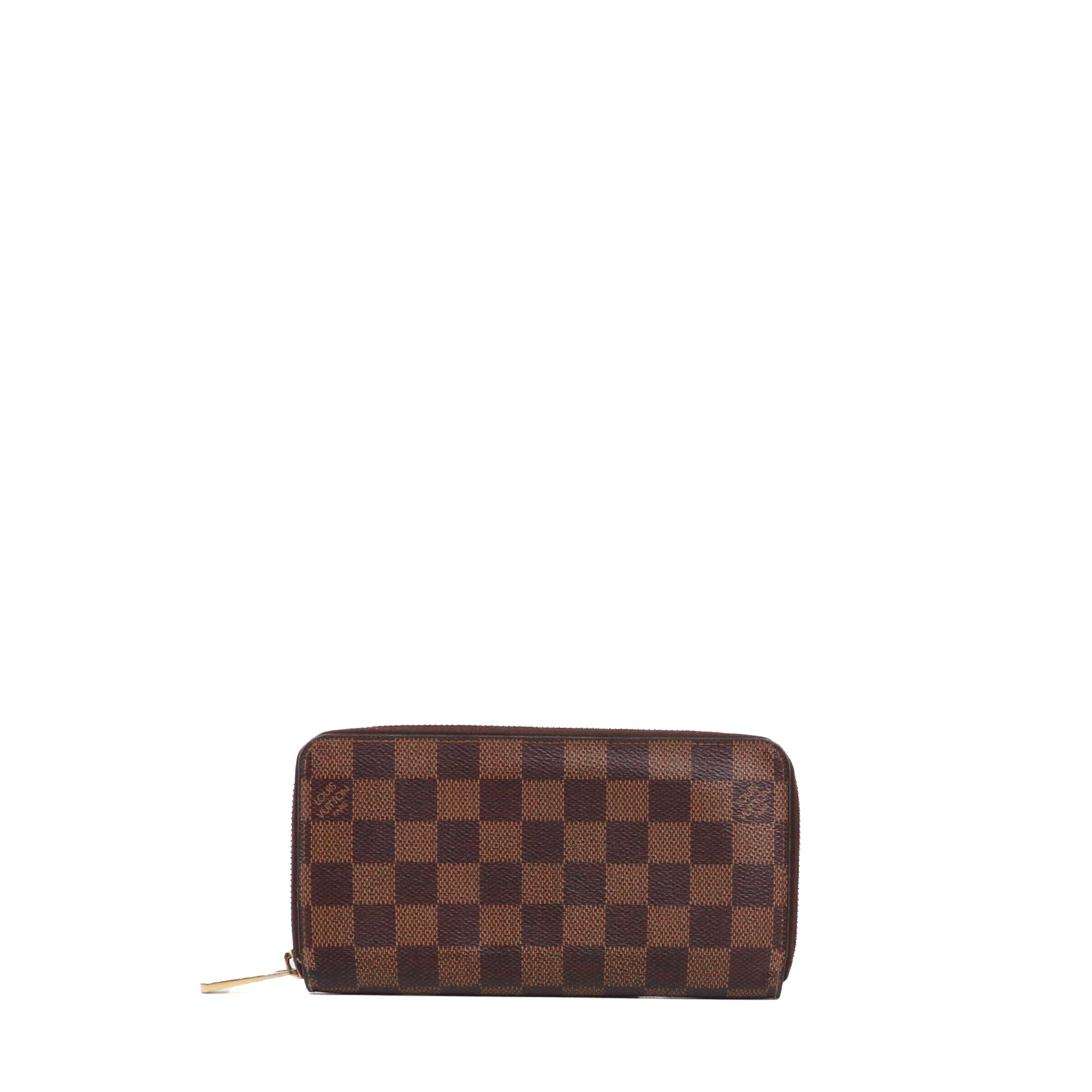 LOUIS VUITTON - Portefeuille Zippy Louis Vuitton en toile damier ébène