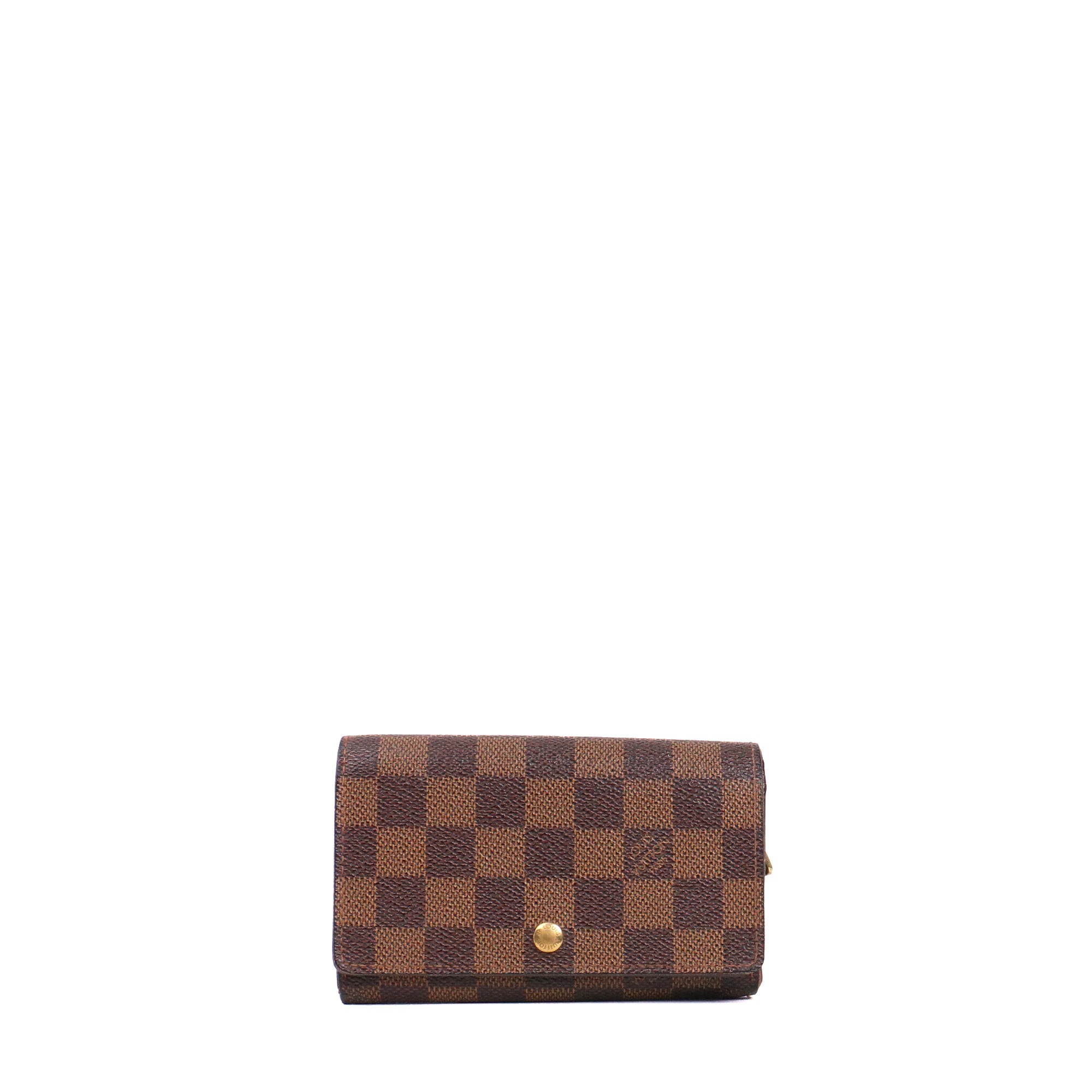 LOUIS VUITTON - Portefeuille Trésor Louis Vuitton en toile damier ébène