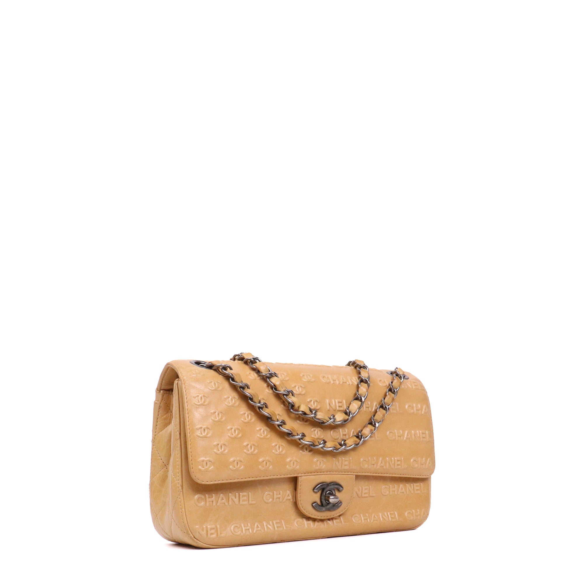 CHANEL - Sac à main Classique/Timeless Chanel édition limitée Paris Dallas cuir beige