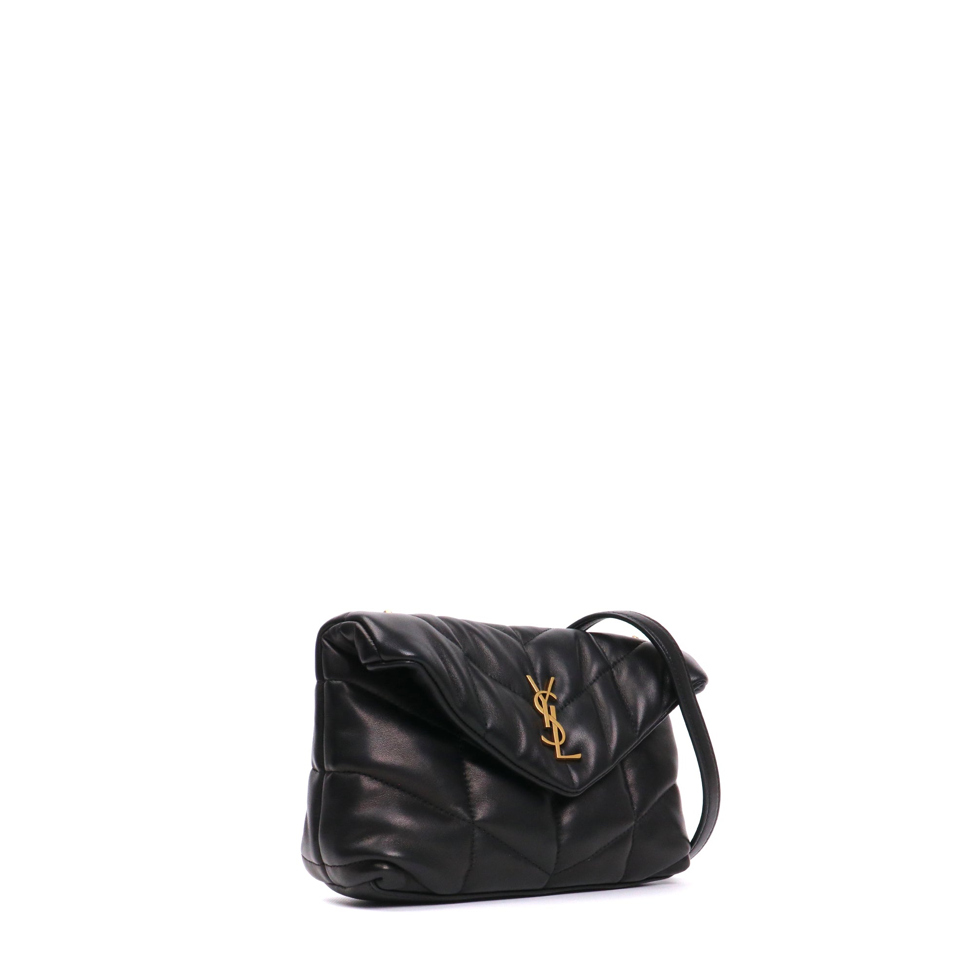 SAINT LAURENT - Sac à bandoulière Puffer Toy Saint Laurent en cuir matelassé noir