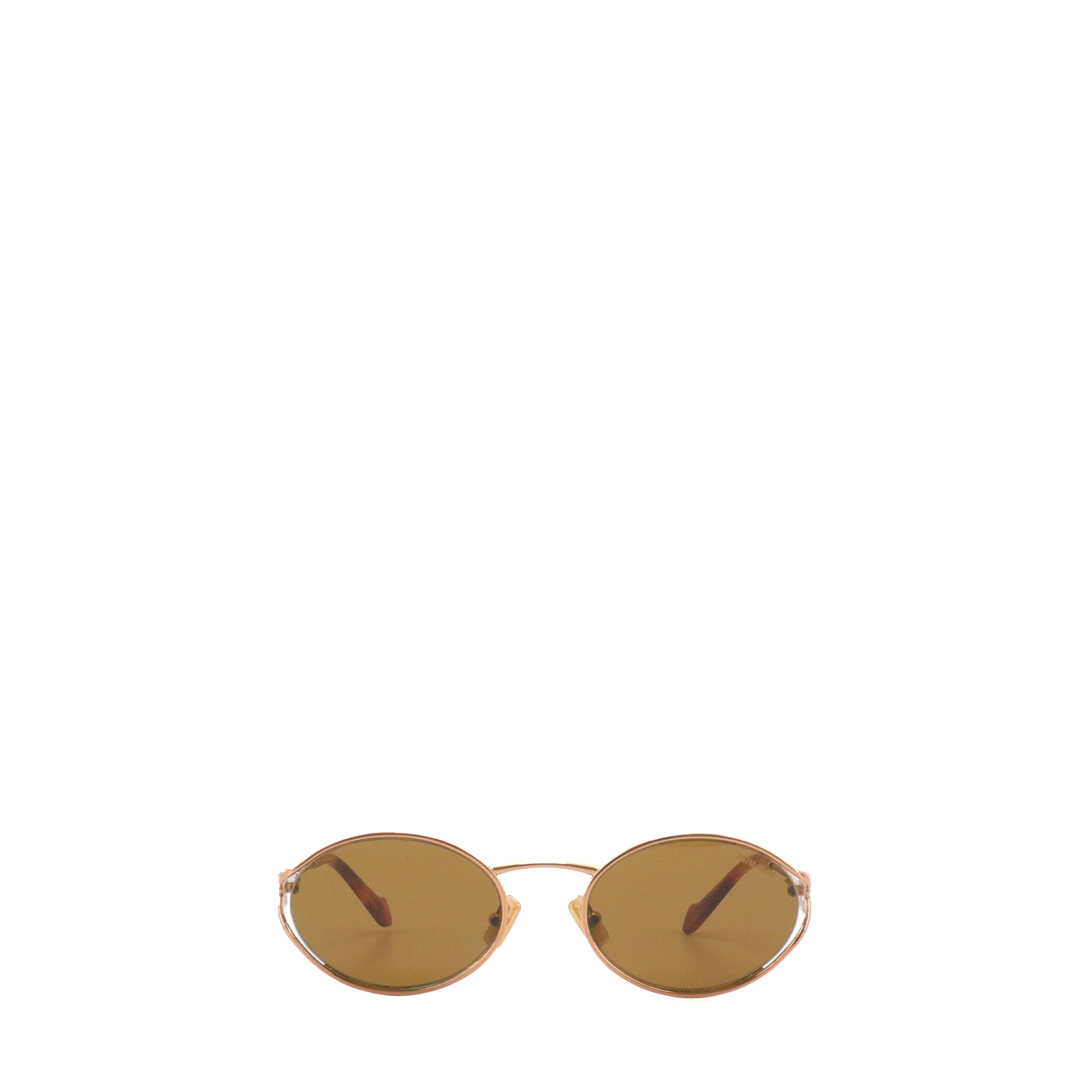MIU MIU - Lunettes de soleil Logo MiuMiu en métal rose gold