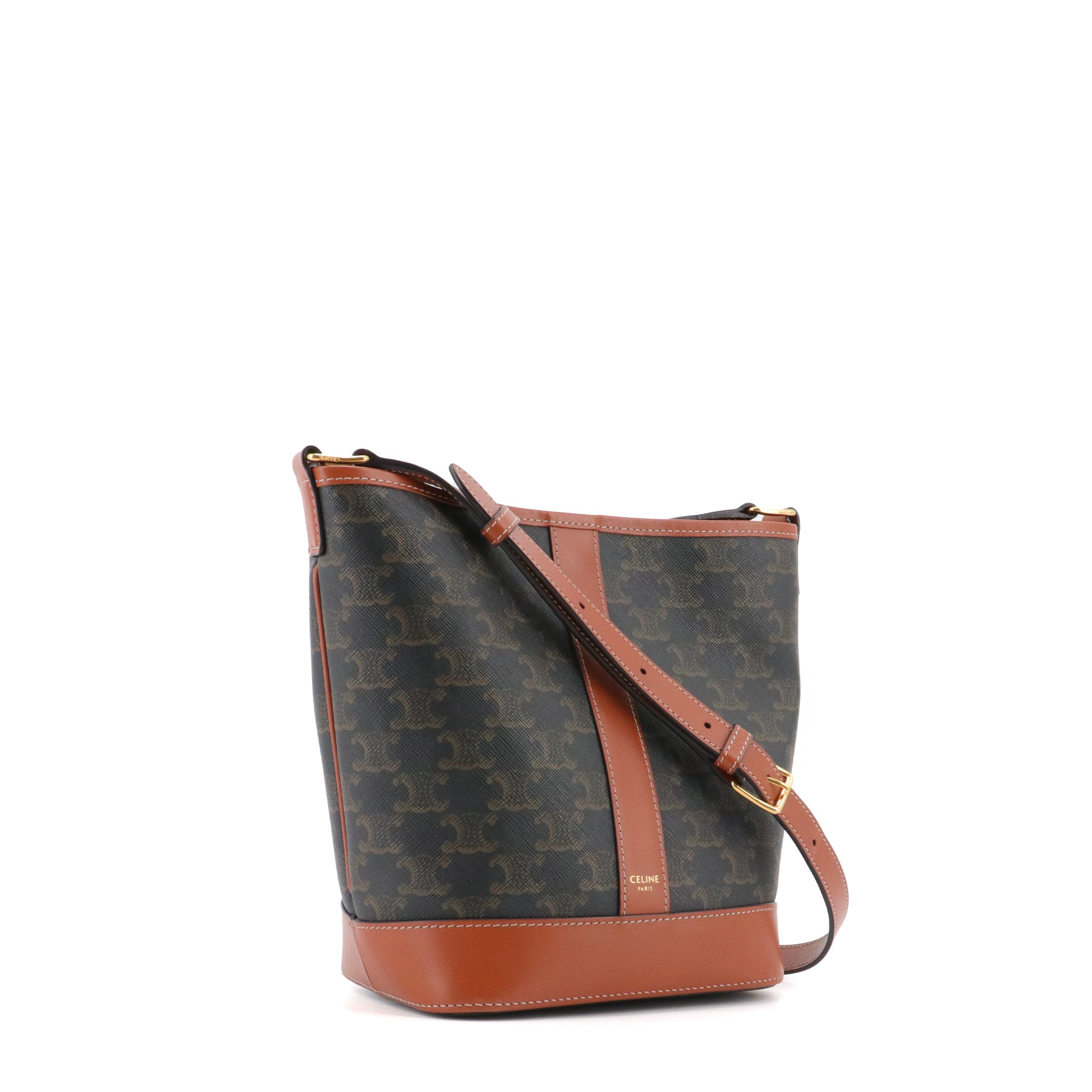 CELINE - Celine PM Bucket Shoulder Bag in Monogrammed Coated Canvas