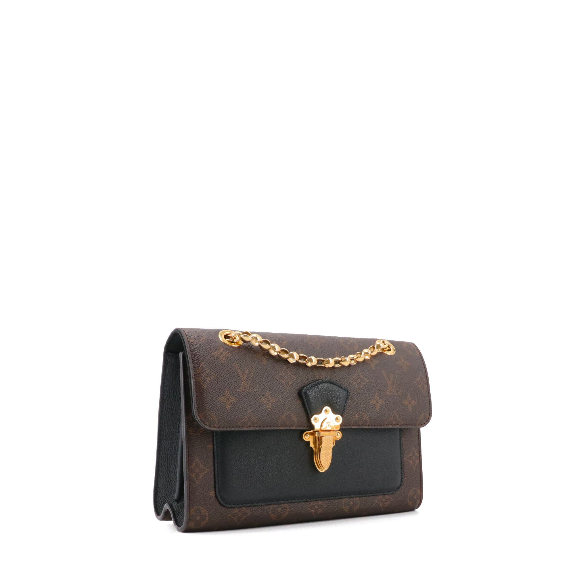 LOUIS VUITTON - Sac à bandoulière Victoire Louis Vuitton en toile monogrammée et cuir noir