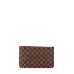 LOUIS VUITTON - Pochette Neverfull Louis Vuitton en toile enduite damier ébène