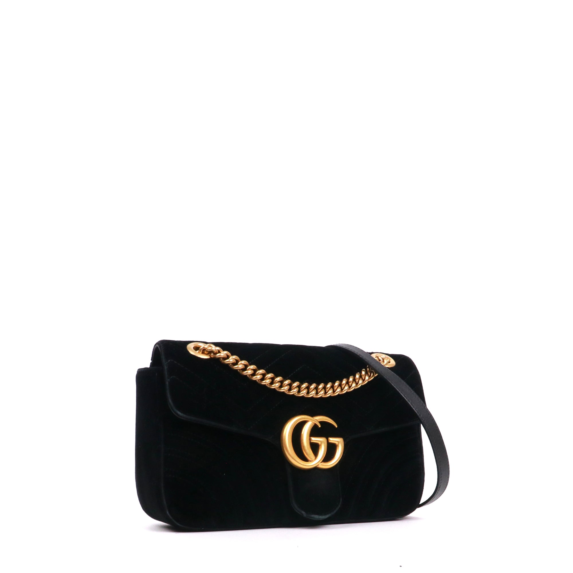 GUCCI - Sac à bandoulière GG Marmont Gucci en velours noir