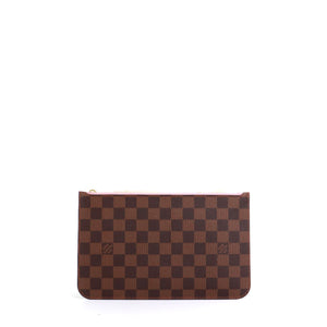 LOUIS VUITTON - Pochette Neverfull Louis Vuitton en toile enduite damier ébène