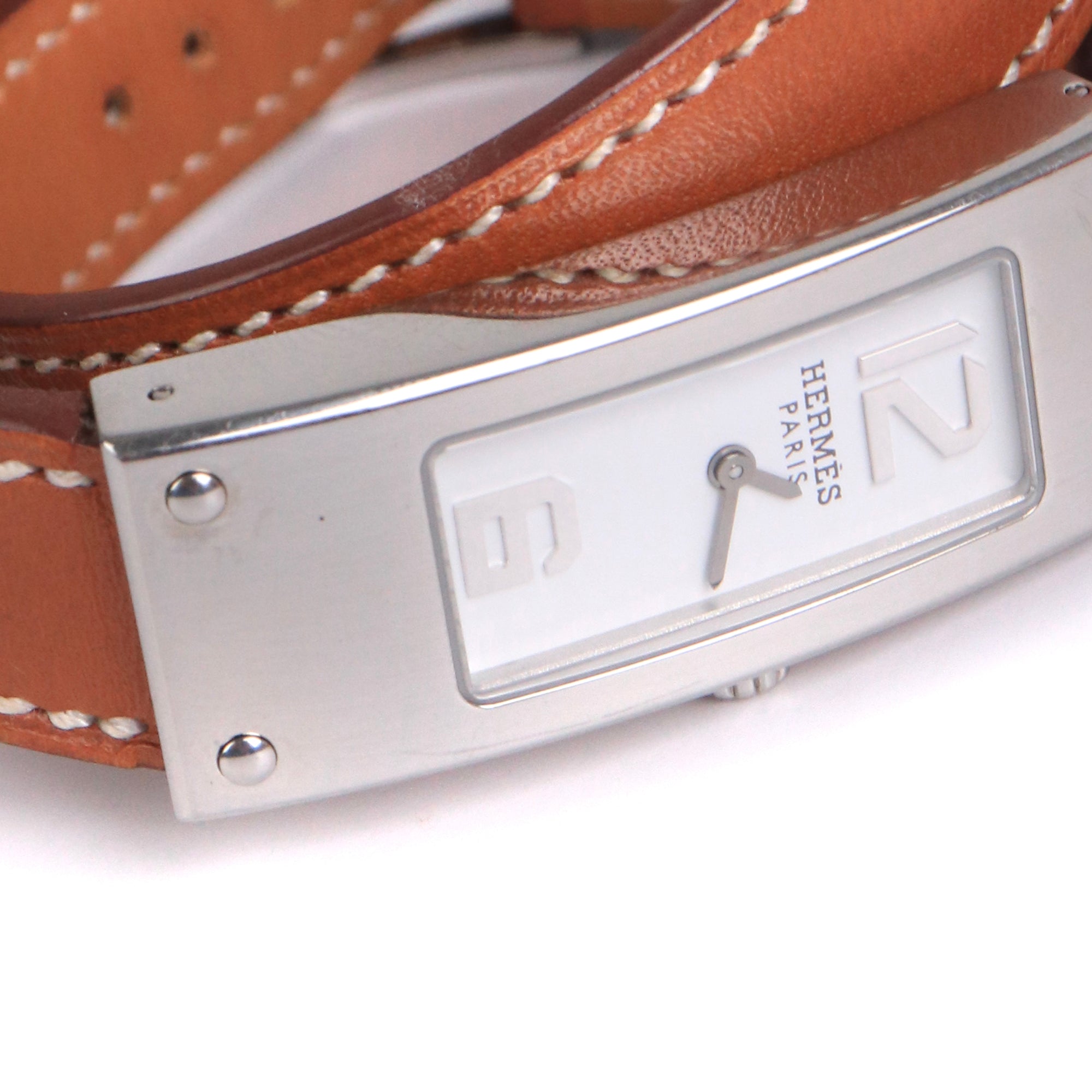 HERMÈS - Kelly watch in brown leather