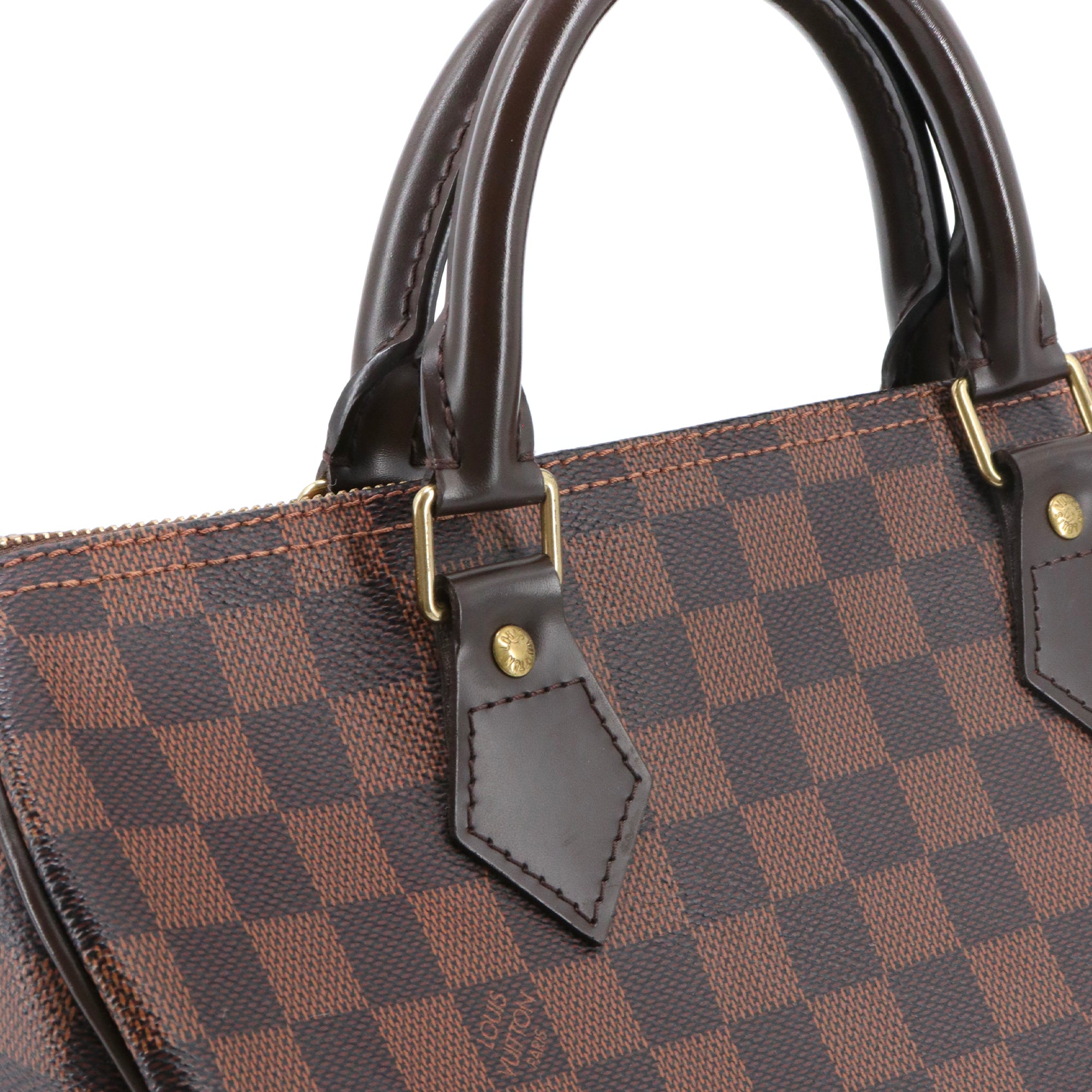 LOUIS VUITTON - Sac à main Speedy 30 Louis Vuitton en toile damier ébène