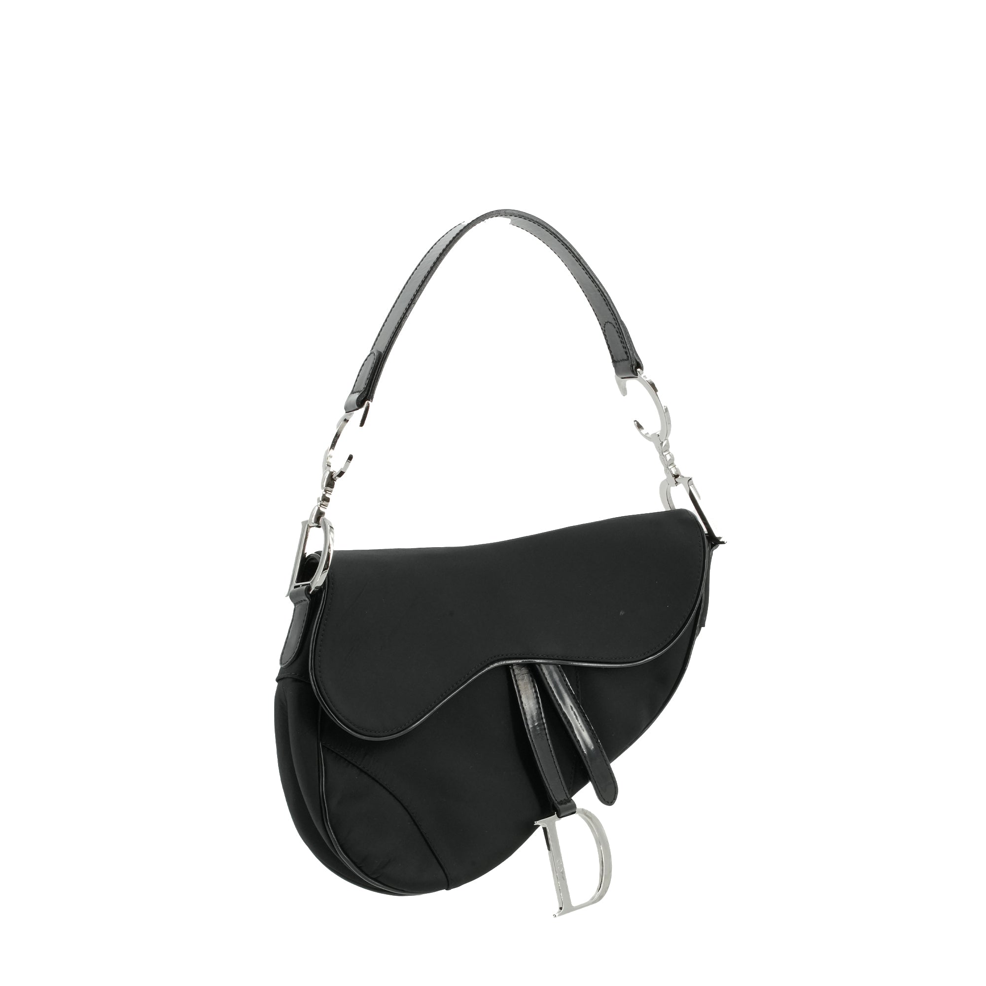 DIOR - Sac à main Saddle Dior en toile noire vintage