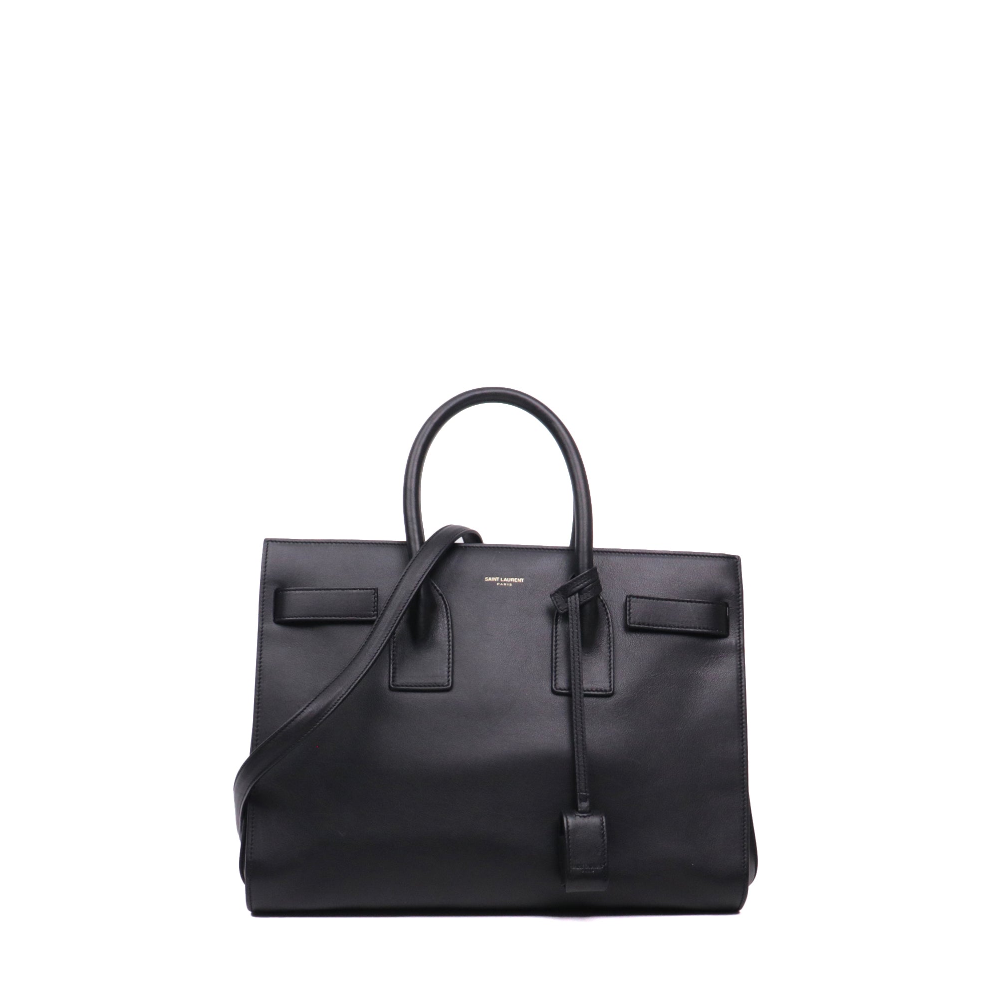 SAINT LAURENT - Sac de Jour Small Saint Laurent en cuir lisse noir