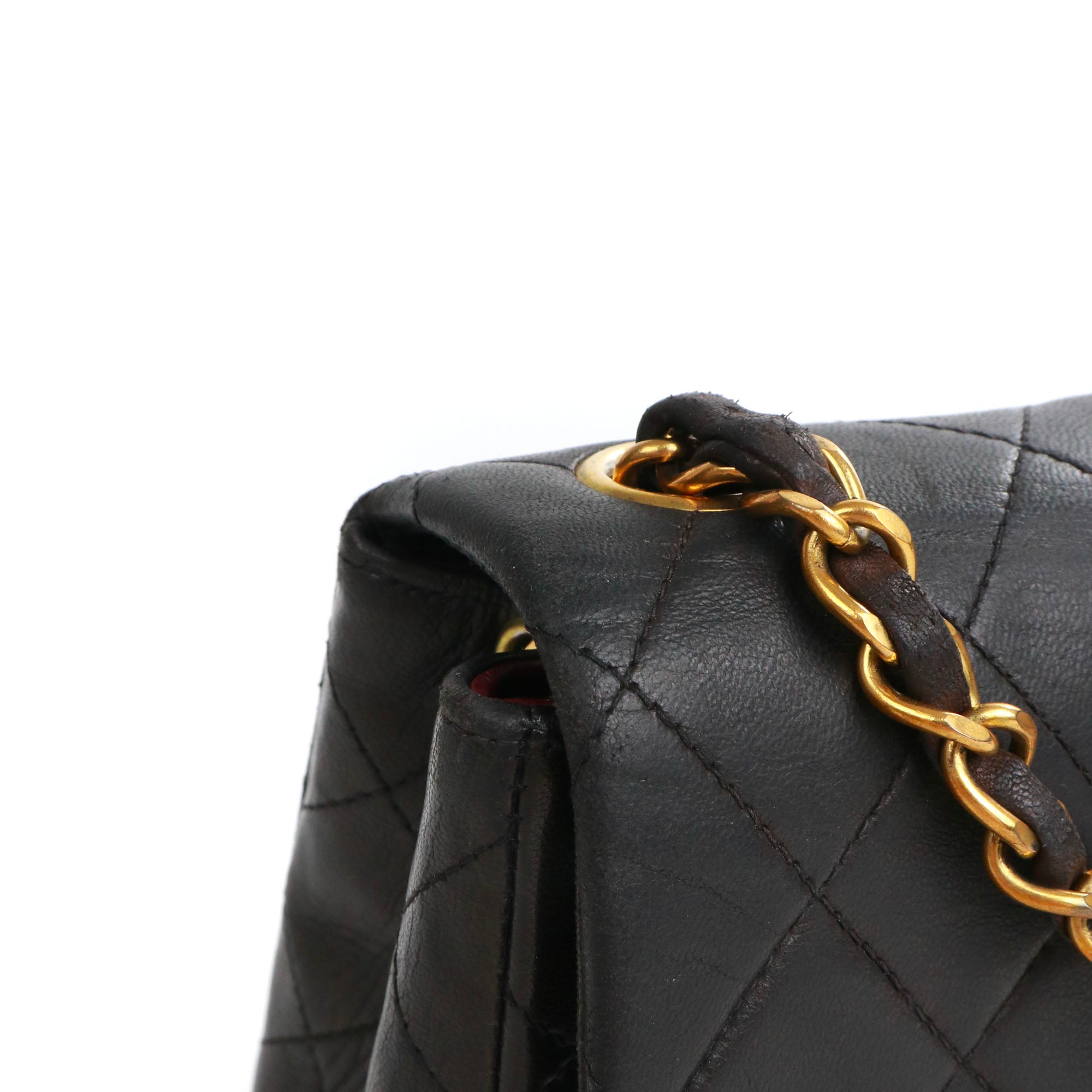 CHANEL - Sac à bandoulière Timeless/Classique Mini Square Chanel en cuir noir vintage