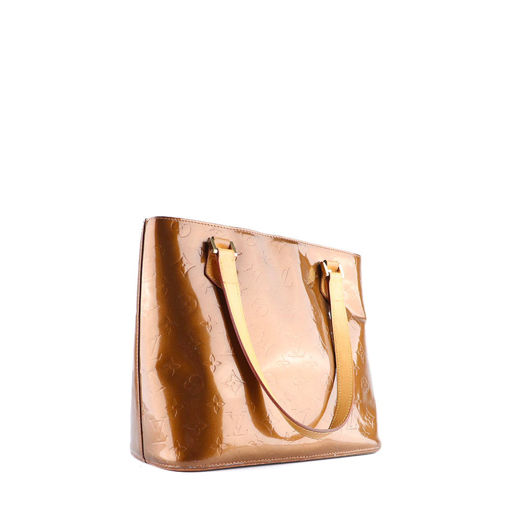 LOUIS VUITTON - Sac à main Houston en cuir verni empreinte