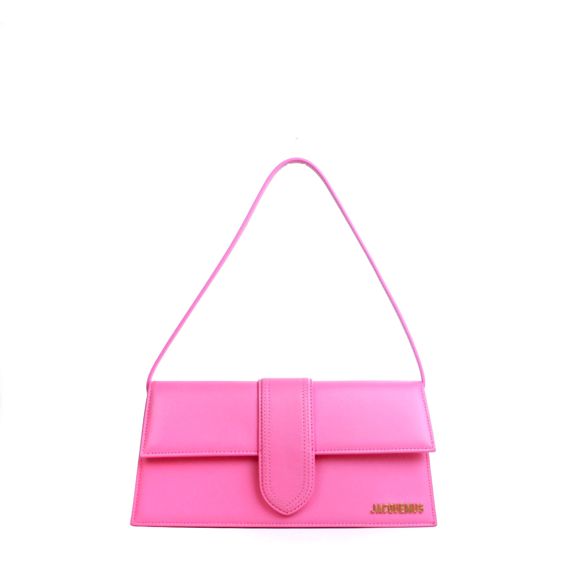 JACQUEMUS - Bambino long shoulder bag in black smooth leather