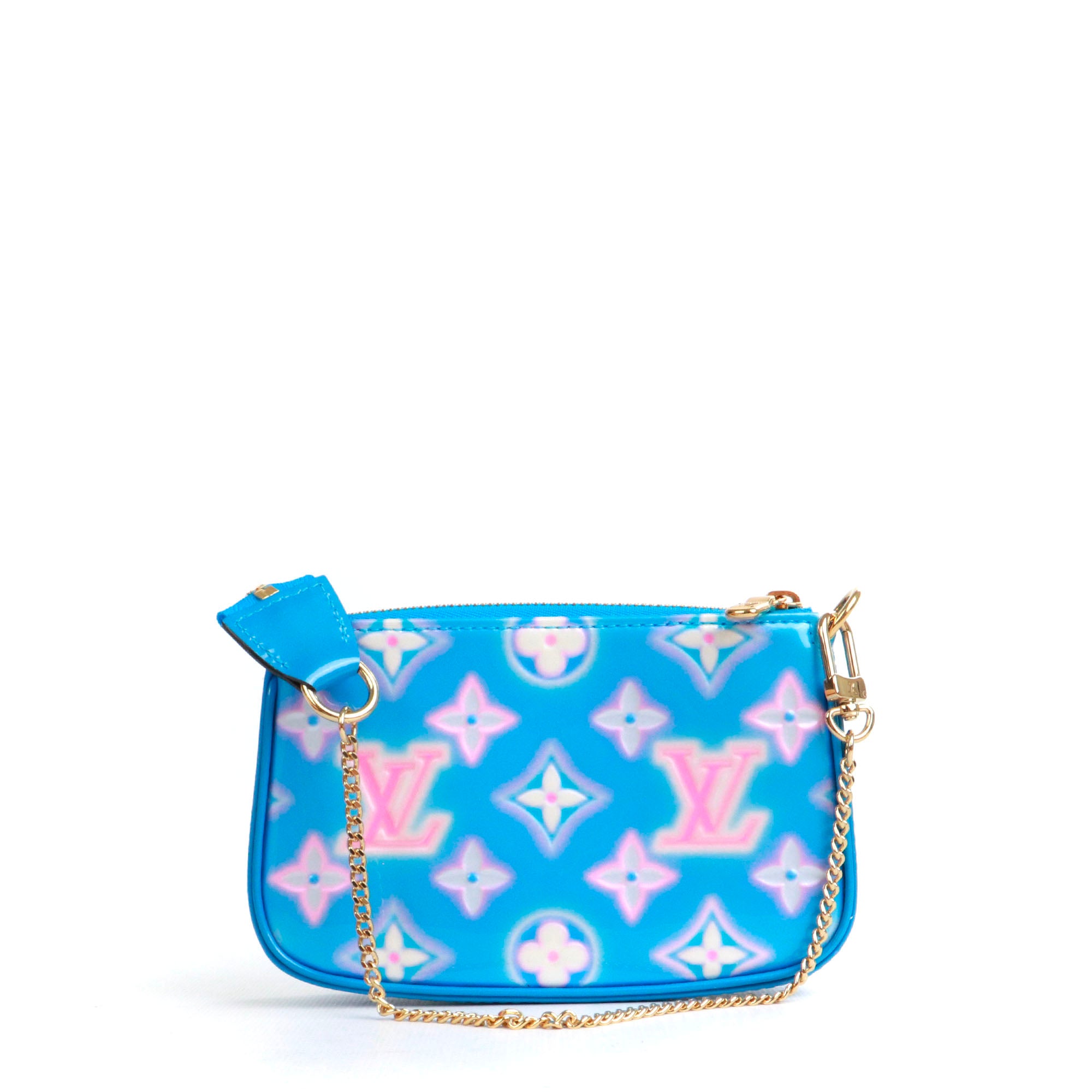 LOUIS VUITTON - Sac Pochette Accessoire Mini Louis Vuitton édition limitée en cuir verni bleu